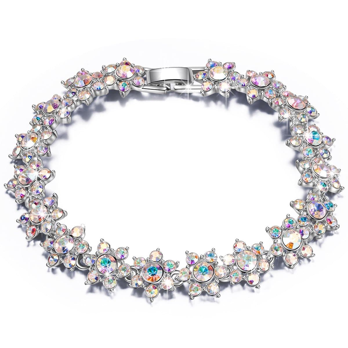 QIANSE Bracelets Gifts Princess Charlotte Austrian Crystals Tennis Bracelet, Fashion Jewelry