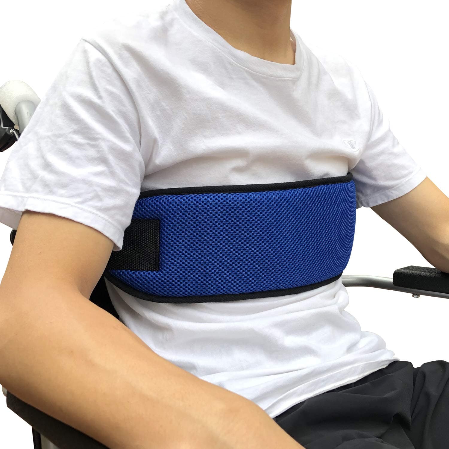 Wheelchair Seat Belt Adjustable Medical Wheelchair Safety Harness for Patient Caring, Cushion Harness Straps with Easy Release Buckle