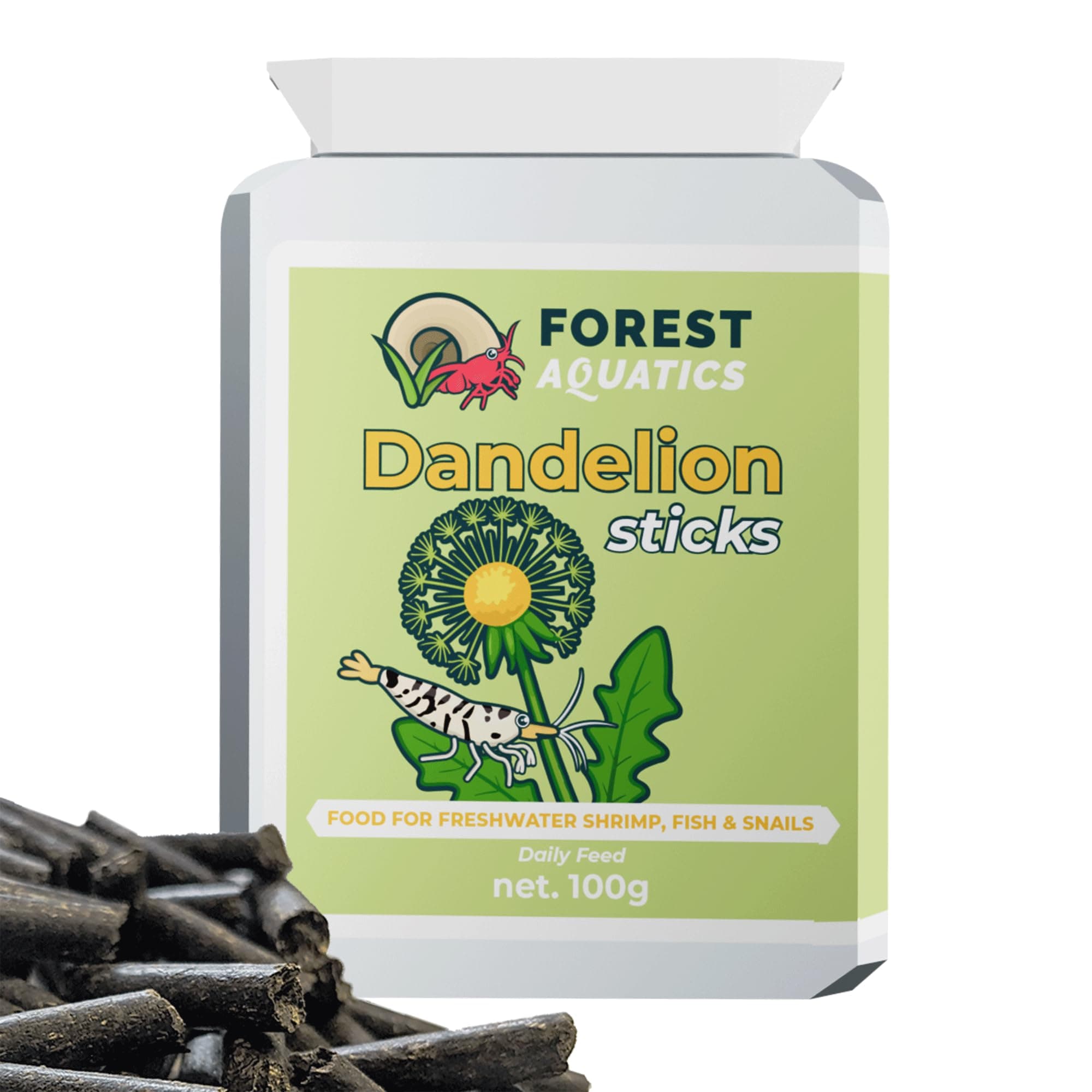 Dandelion Pellets Food for Cherry Shrimp & All Bottom Dwellers (80g)