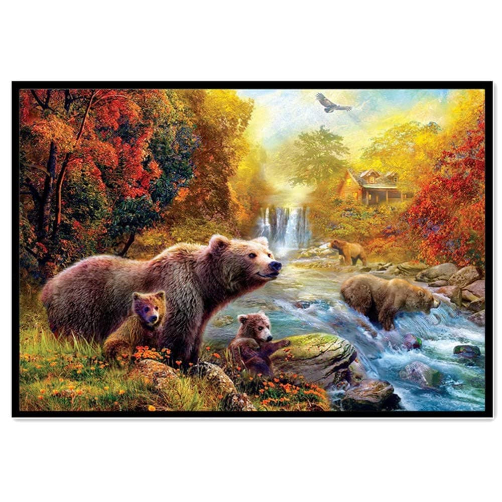 DIY 5D Diamond Painting Kit, Seaintheson Cute Bear Embroidery Rhinestone Part Round Stitch Arts Craft Canvas Home Wall Decor 38X30CM