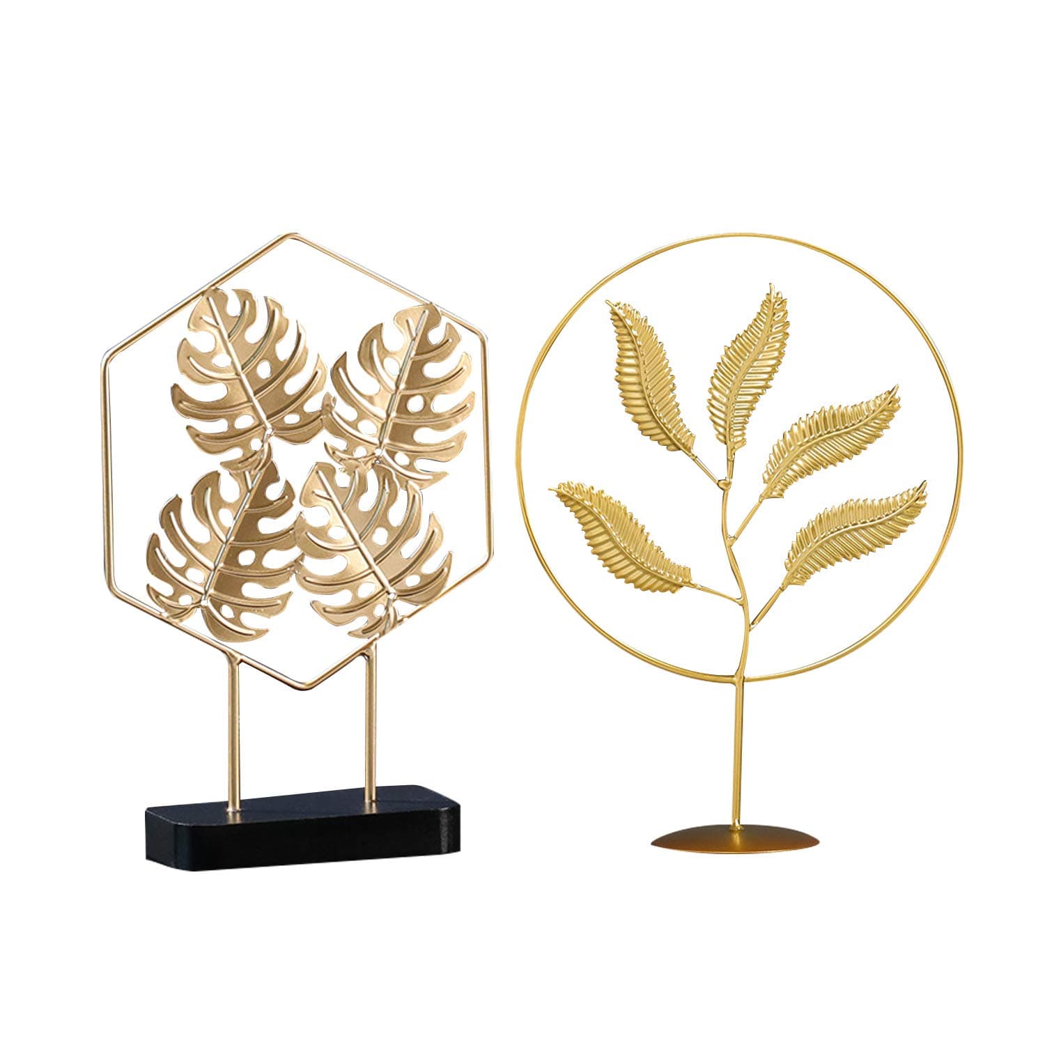 Insiswiner Gold Metal Decor Artificial Leaves for Christmas Wedding Party Home Decoration
