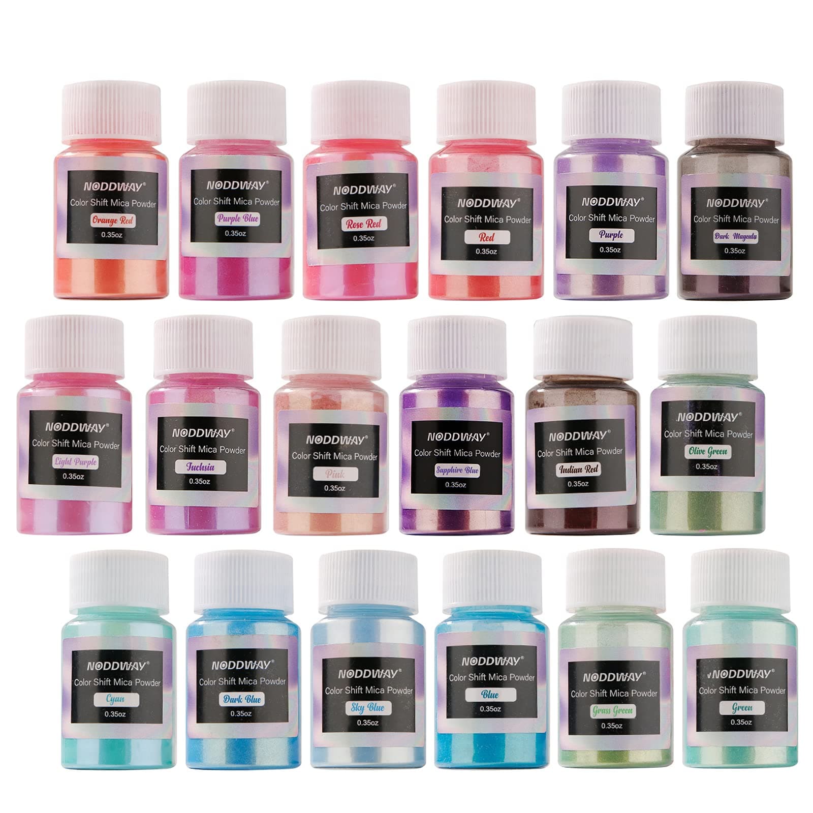 Metallic Color Shift Pigment Powder 18 Colors Pearl Fine Mica Powder, Epoxy Resin Dye for Resin Jewelry Art, Tumbler Making,DIY Slime