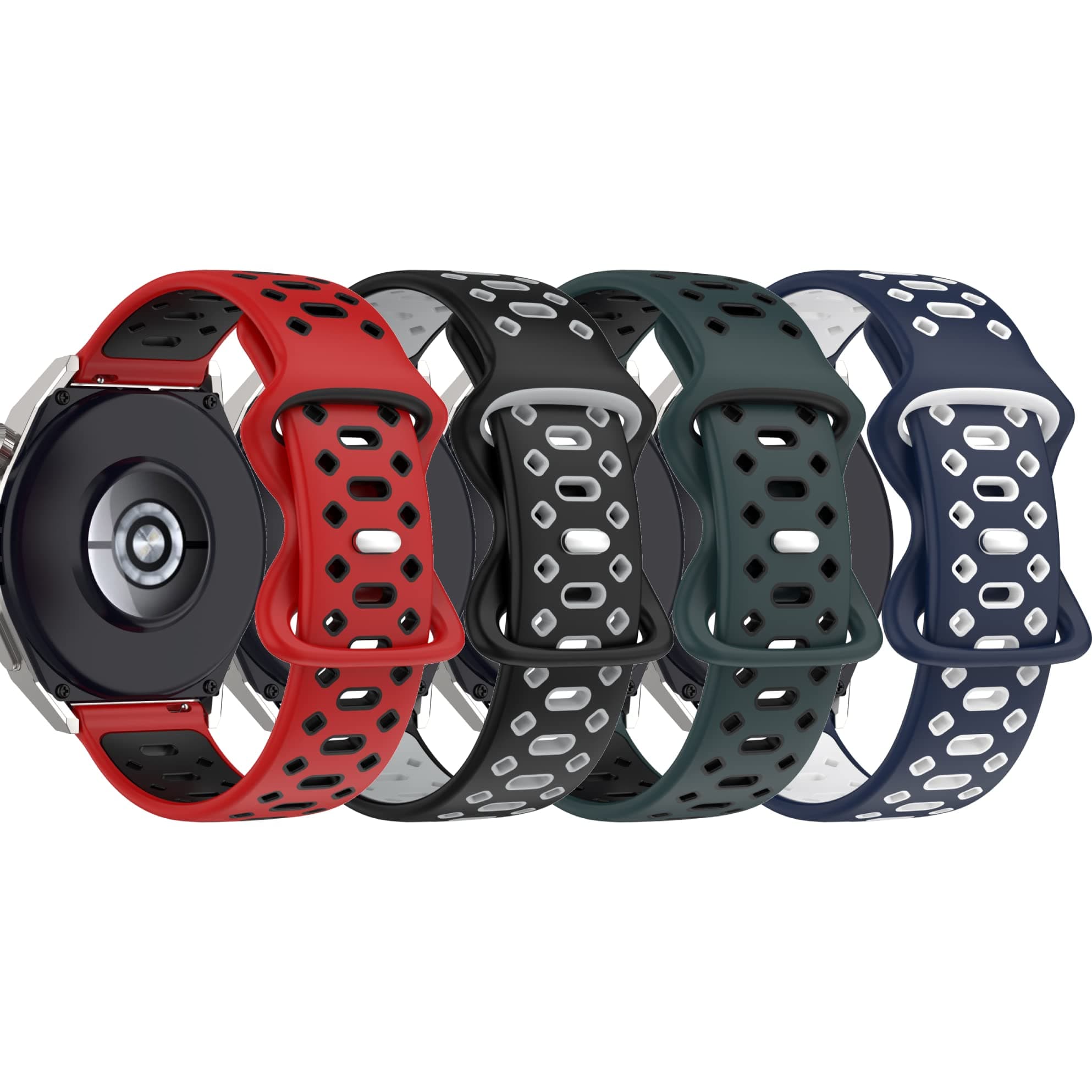 Watch Bands Compatible with YUINK for Women&Men Breathable Silicone Replacement Wristbands Adjustable Sport Strap Quick Release Band