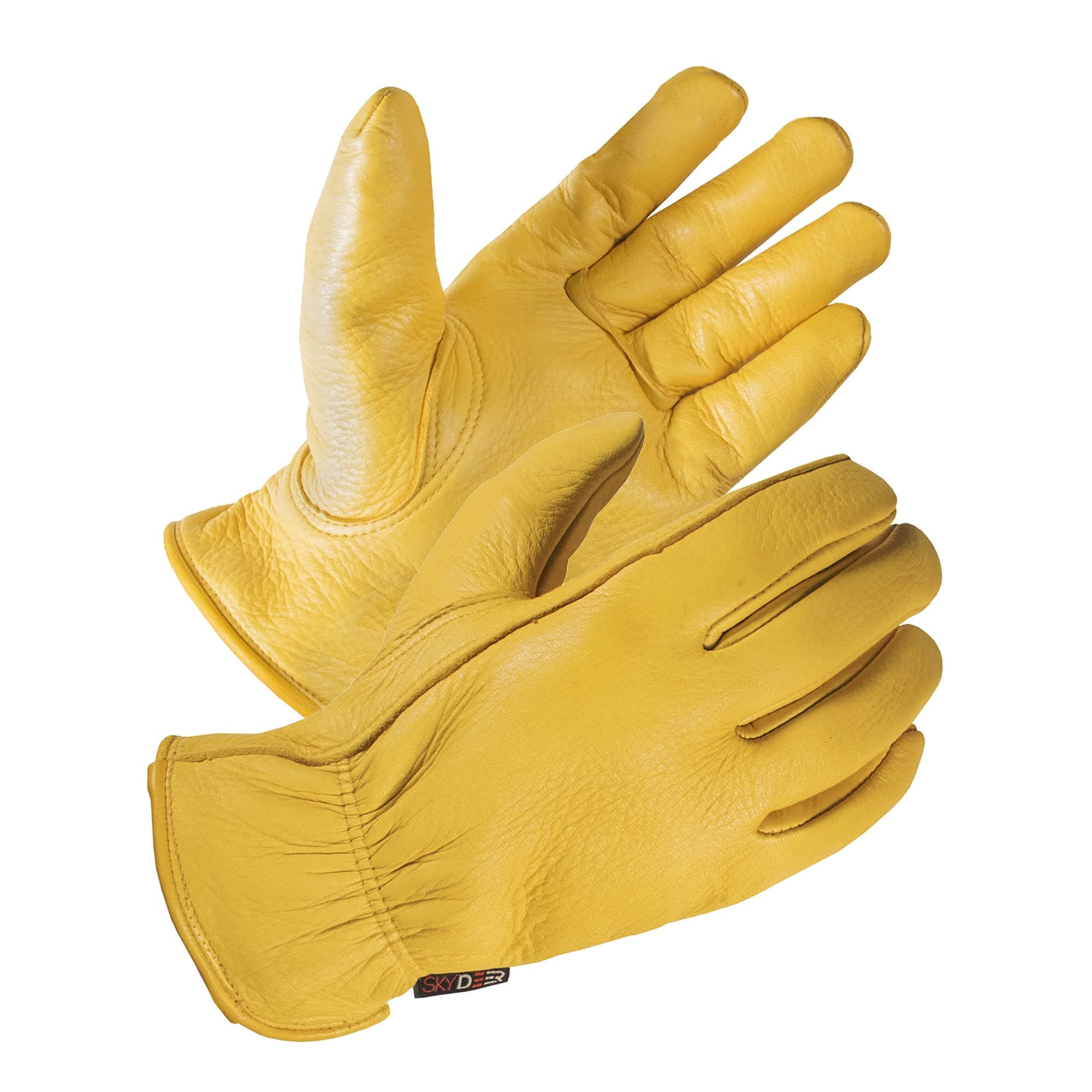 SKYDEERFull Deerskin Leather Gloves for Men and Women, Extra Soft and Hands Protection, Perfect Fit, 3D Ergonomic design