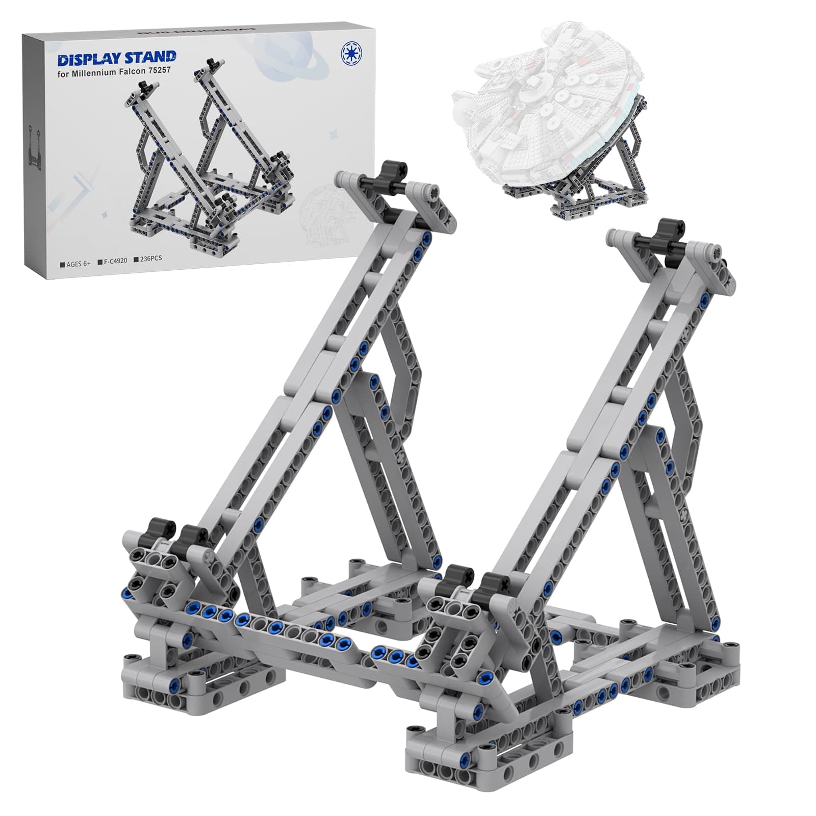 Millennium Falcon Vertical Display Bracket for Lego 75257 Starship Model, Sturdy Stand Building Kit, Best Gift and Movie Collectible for Adults(236 PCS)