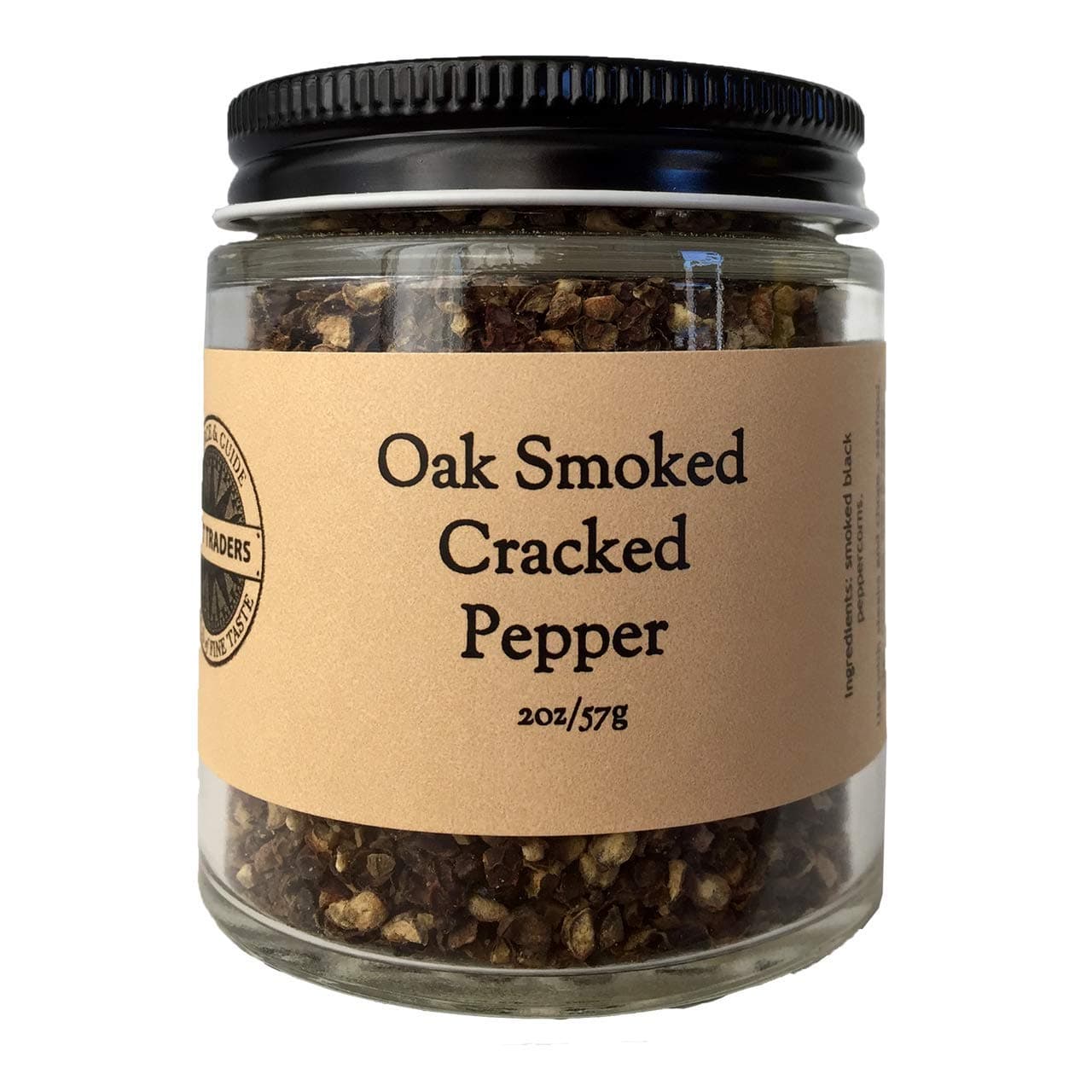 SALT TRADERS Oak Smoked Cracked Black Peppercorns - 2 oz Net Wt.
