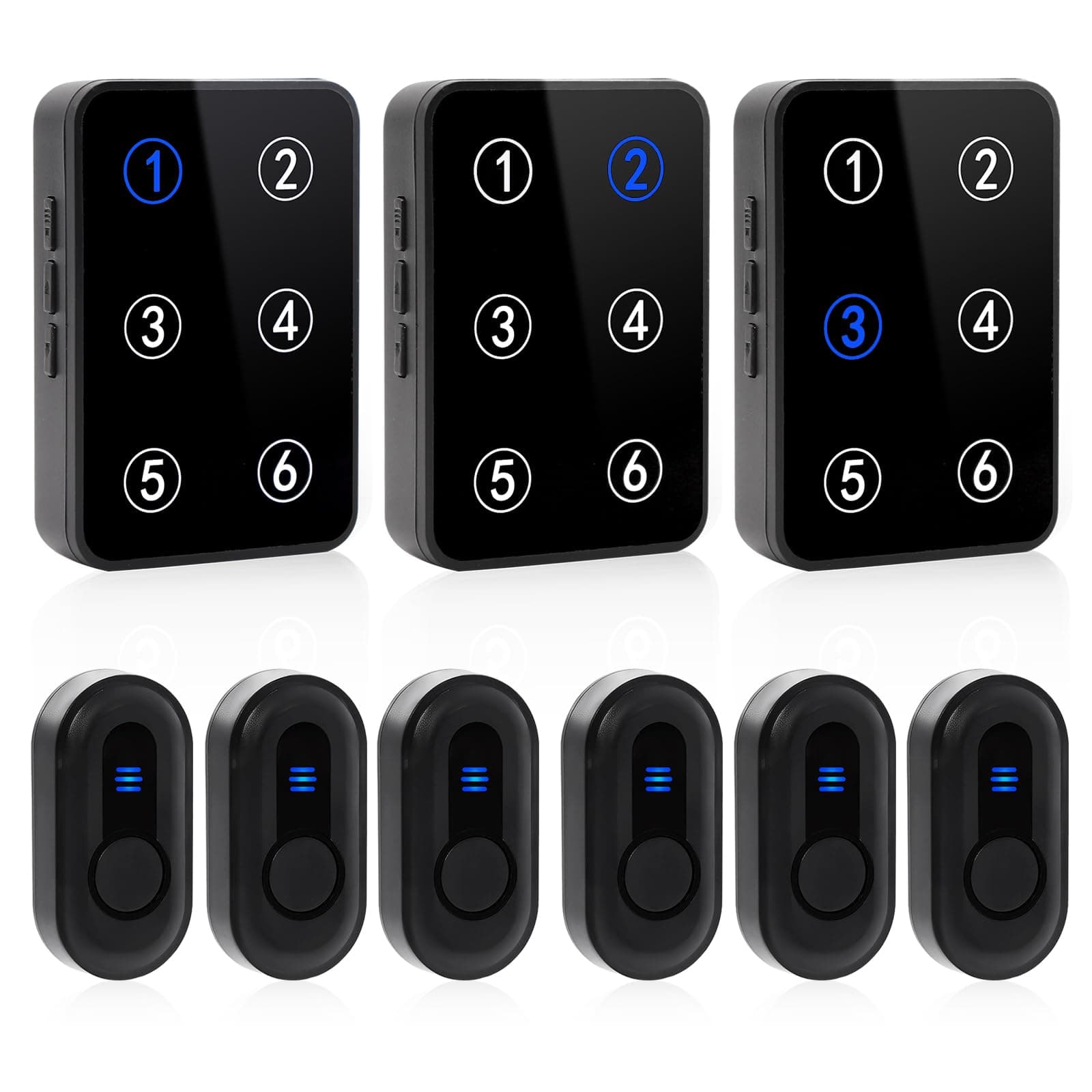 Emergency Life Alert System with Wireless Call Button, 500ft Range with LED Display for Elderly/Patient/Disabled in Home, Hospital/Clinic (6 Buttons of