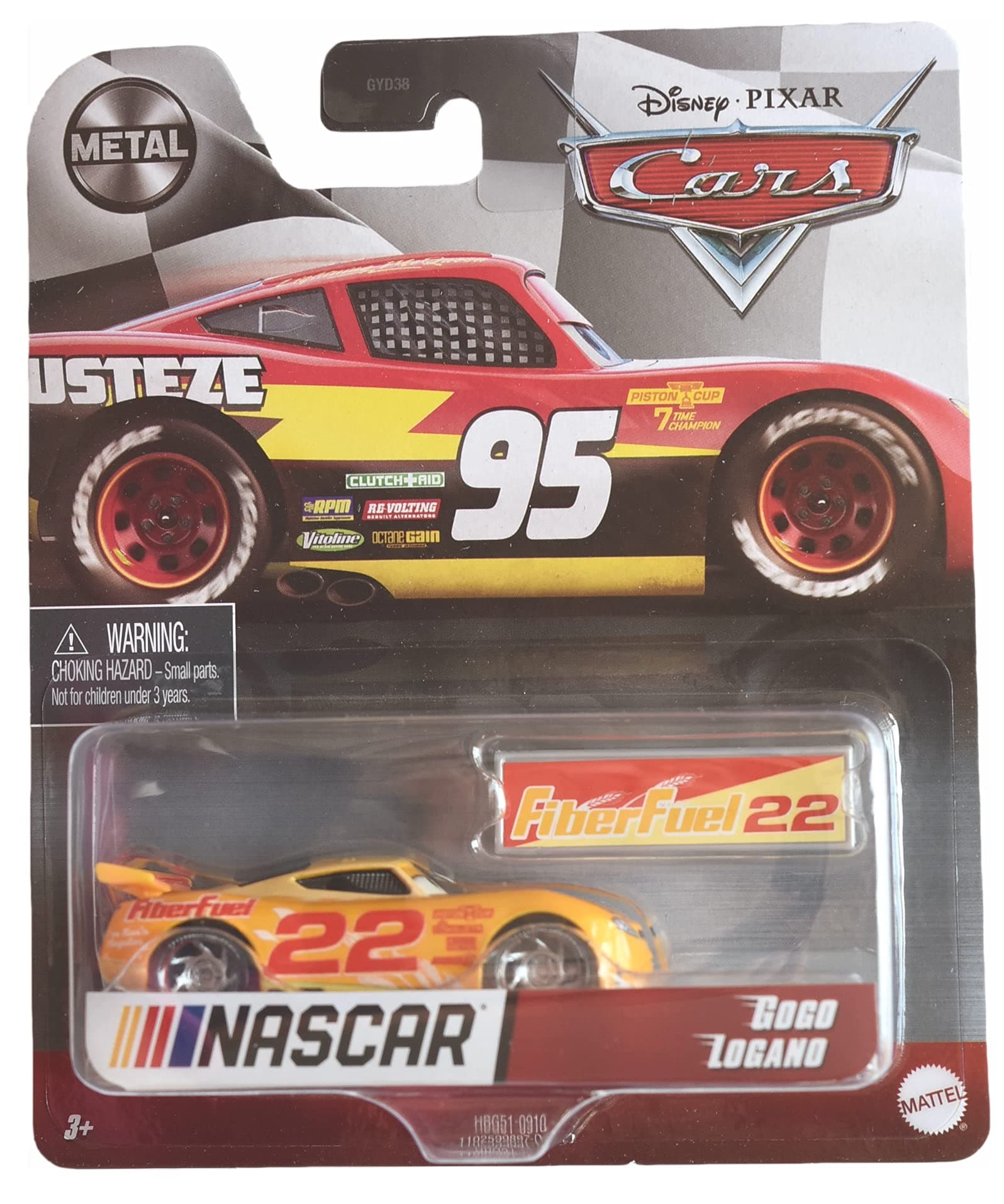 DisneyCars Gogo Logano, [Yellow] 1:55 Scale die cast
