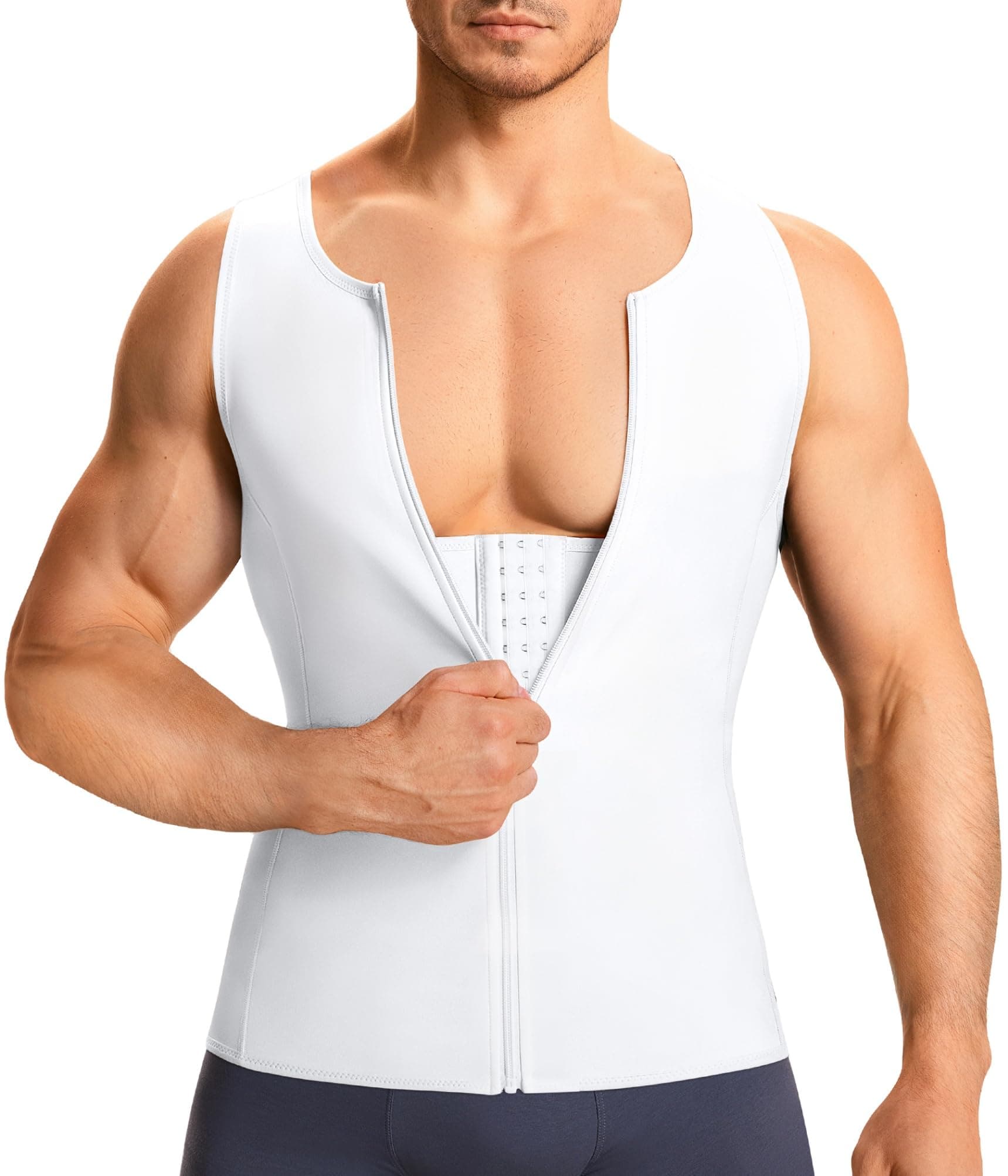 TAILONG Men Compression Shirt for Body Slimming Tank Top Shaper Tight Undershirt Tummy Control Girdle