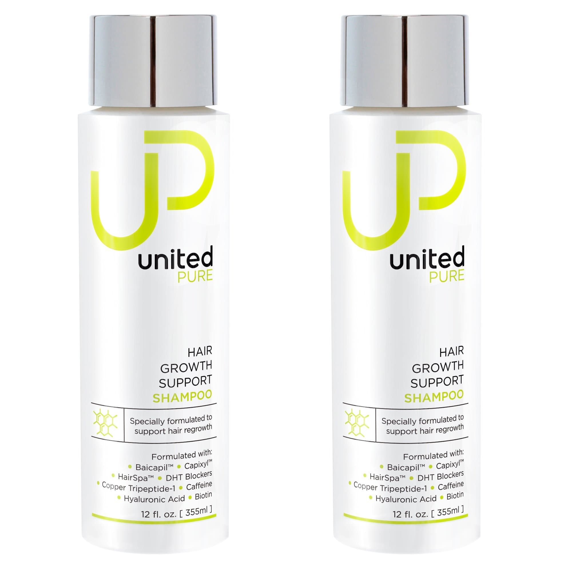 Hair Growth Support Shampoo, 2X 12Oz Bottles | DHT Blocking Anti Hair Loss Set | w/Baicapil, Capixyl, HairSpa, Biotin | Hyaluronic Acid, Keratin, Copper Tri-Peptide 1 & More