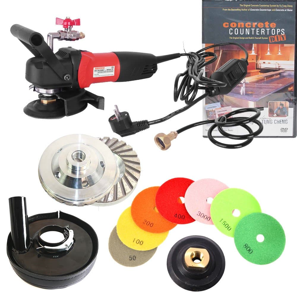 CCGRINDPOLSET220 220V 5-Inch Variable Speed Concrete Wet Polishing Grinding Kit (220 Volt is for Europe and parts of Asia and Central America)