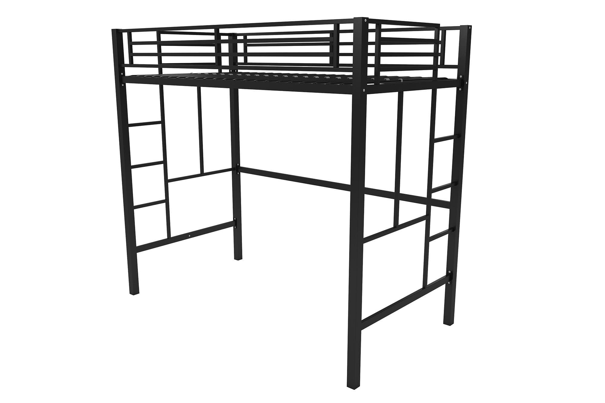 Your Zone Metal Loft Twin Bed by SuperIndoor (Single, Black) (Twin, Black)