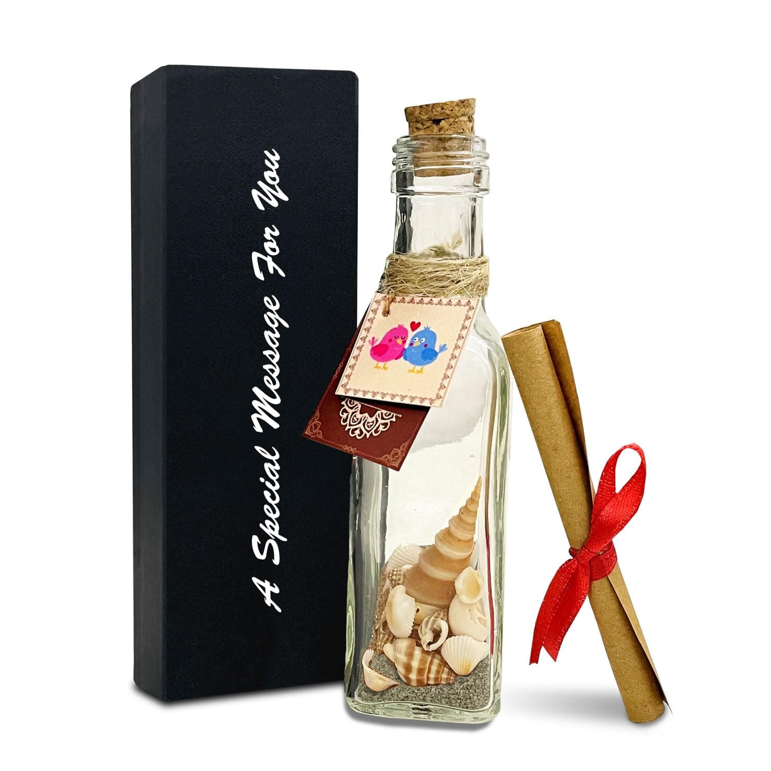 exciting Lives Message in A Glass Bottle with Box Gift for Valentine's Day, Birthday for Husband Wife Girlfriend Boyfriend