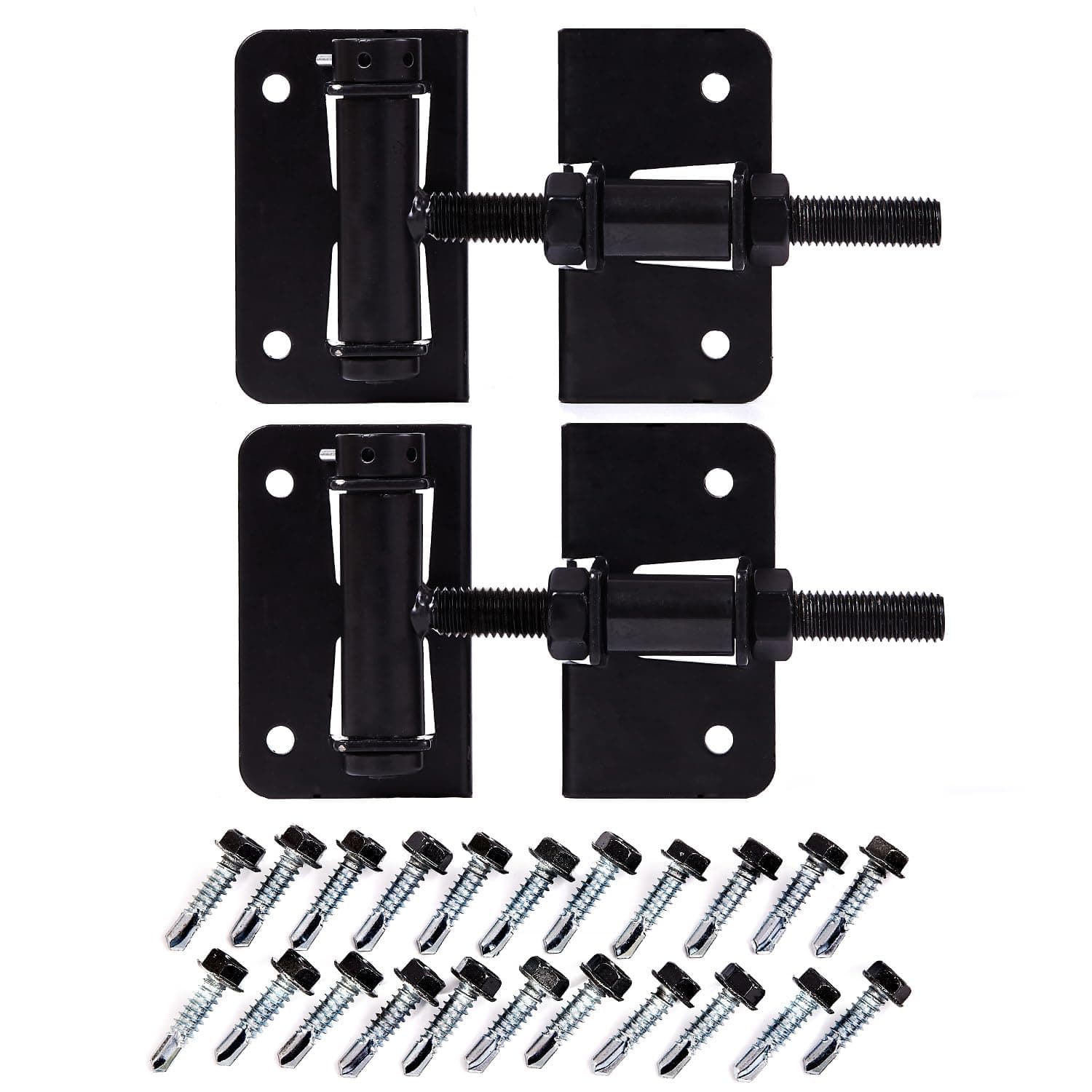 MECHREVO Self Closing Gate Hardware Hinges Heavy Duty for Wooden/Vinyl/PVC Fences, with Installation Screws and Swing Adjuster Tool