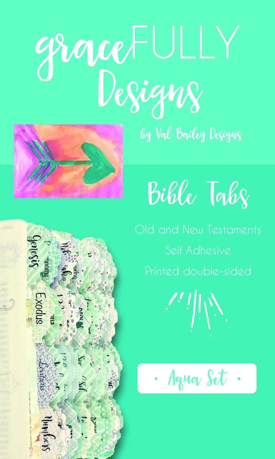 Gracefully Designs - Laminated Tabs (Aqua)