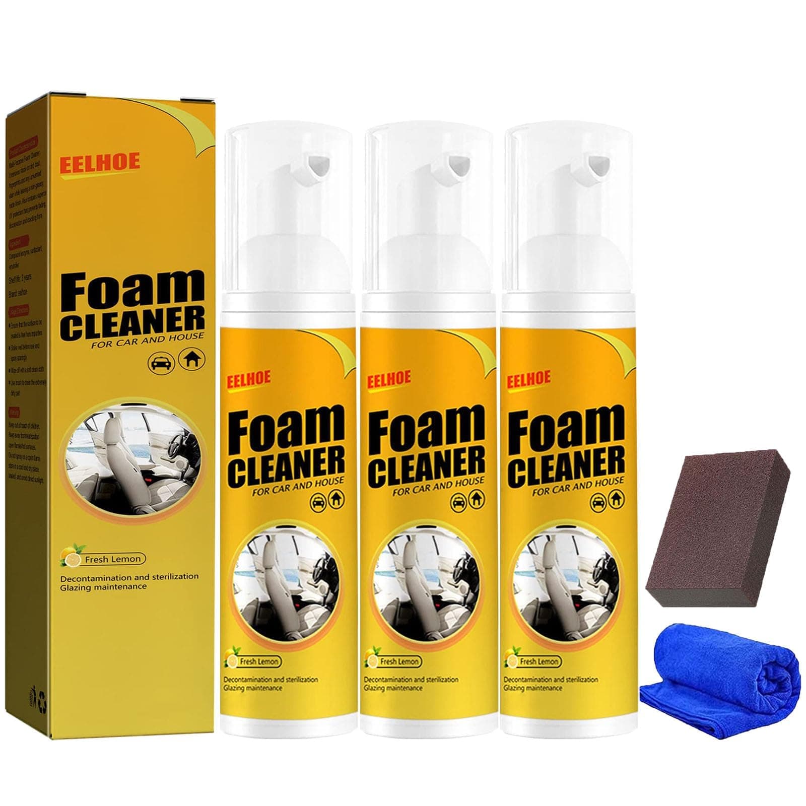 TUBBEKAll Around Master Foam Cleaner, Foam Cleaner for Car, Multi-purpose Foam Cleaner, Foam Cleaner All Purpose, Car Magic Foam Cleaner, Foam Cleaner Spray for Car and House (3pcs,60ml)