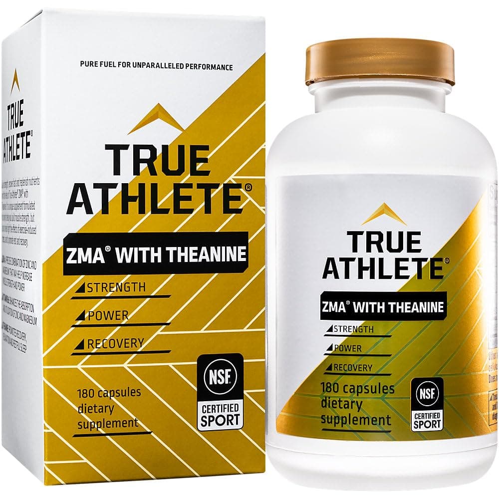 ZMA + L Theanine Capsules, Zinc, Magnesium, and Vitamin B6 Supplement for Active Men and Women, Supports Recovery and Relaxation, Gluten Free, Sugar Free, 180 Capsules