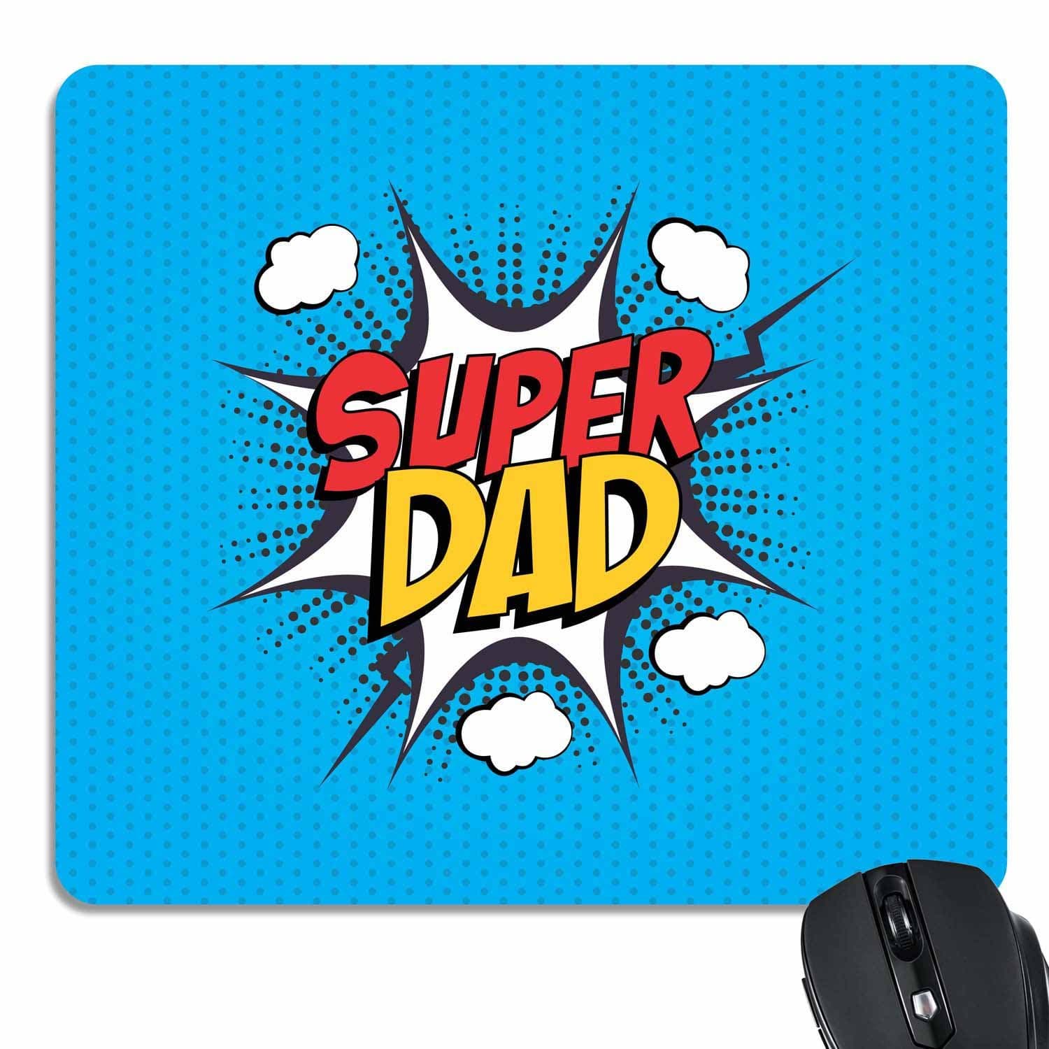 Yaya Cafe Gifts for Father, Printed Super Dad Mouse Pad Office Accessories