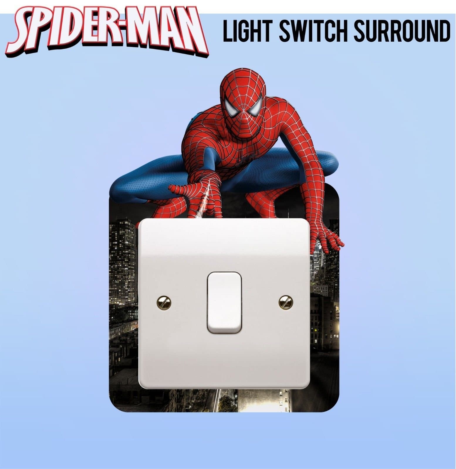 Spiderman Avengers Light Switch Surround Sticker Skin Theme Graphic Decal Bedroom Kids