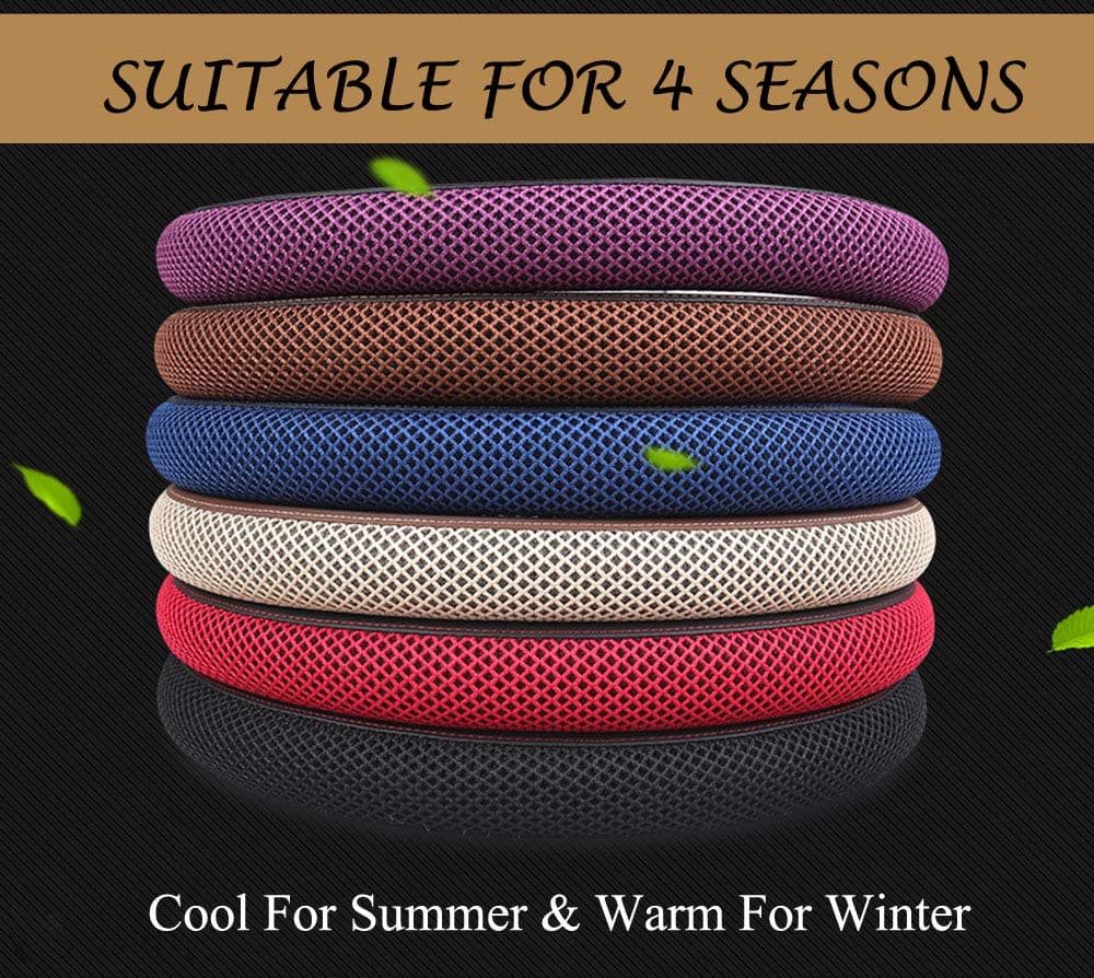 Cxtiy Universal Car Steering Wheel Cover Cool for Summer Warm for Winter Steering Wheel Cover Fit Most of Cars SUV Auto Vehicle (C-Purple)