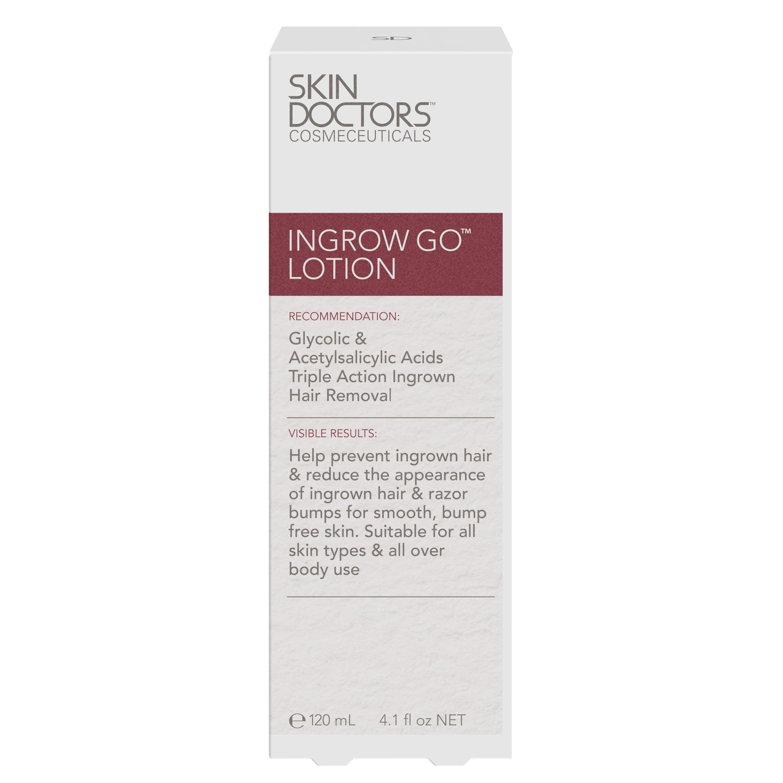 Ingrow Go lotion, Ingrown Hair treatment, razor bumps and razor burn. for women & men, use on legs, bikini line, underarm and face for prevention and treatment. - 120ml