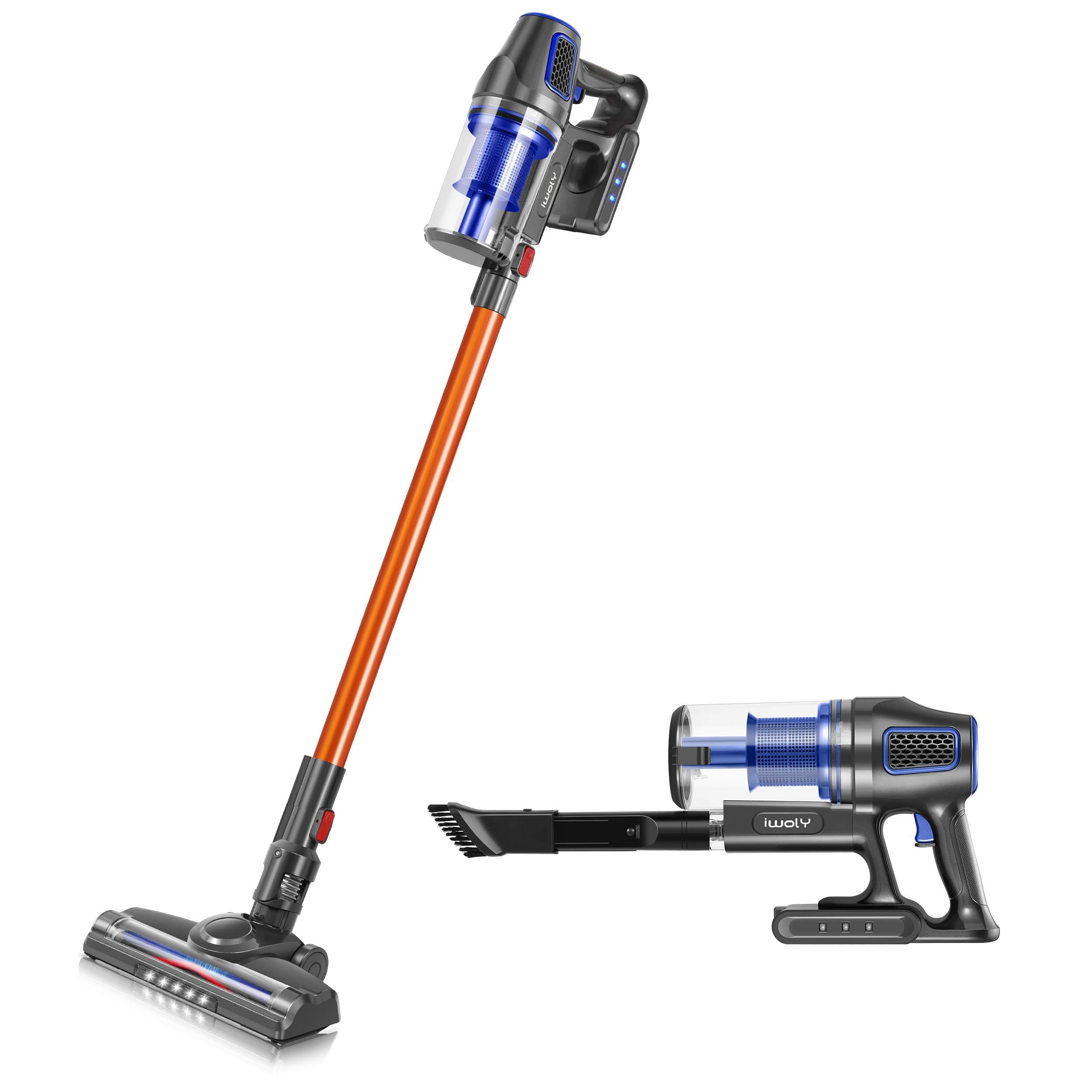 iwoly Cordless Vacuum Cleaner, Lightweight Bagless 2in1 Stick and Handheld Vacuum with Strong Suction