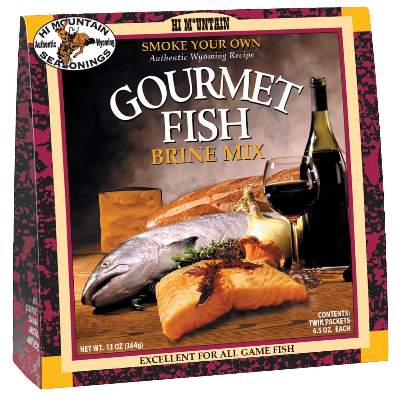 Hi Mountain Seasonings Fish Brine Mix | GOURMET FISH | Fish Brine for Smoking | Create Delicious Smoked Fish | Includes Two Brine Seasoning Packets