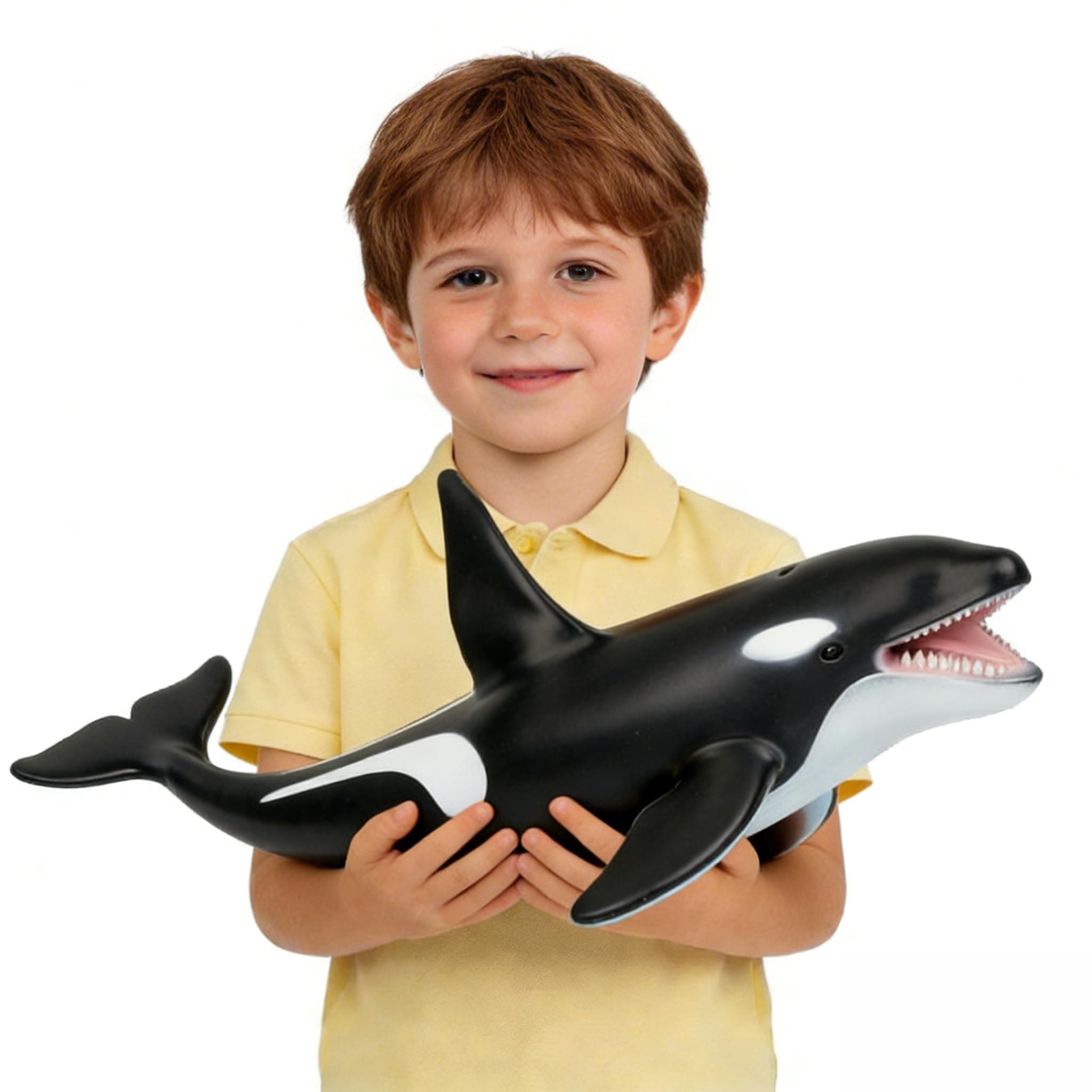 Simulated Ocean Big Animal, One pc 15Inch Soft Filled Rubber Sea Educational Toys (killer whale)