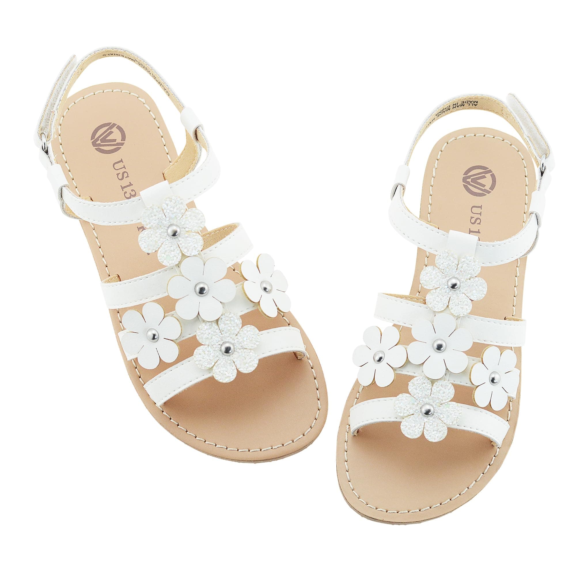 Girls Sandals Kids Strap Flat Sandals Open Toe Summer Flower Casual Shoes