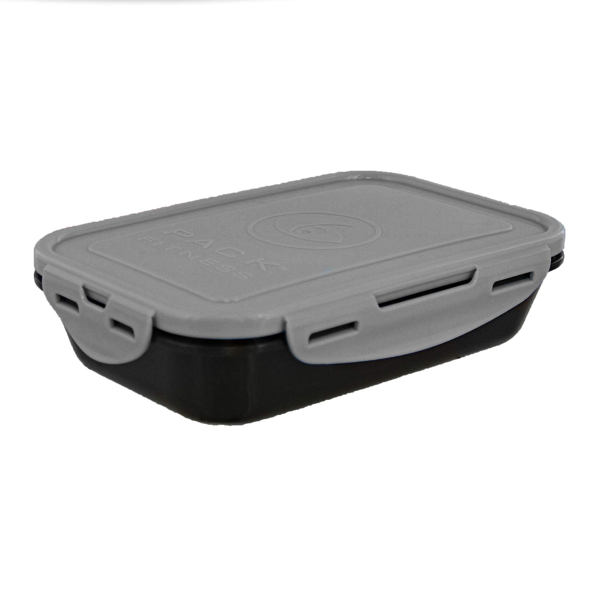6 Pack Fitness Sure Seal Meal Prep Containers Set of 5 24oz (Grey/Black)