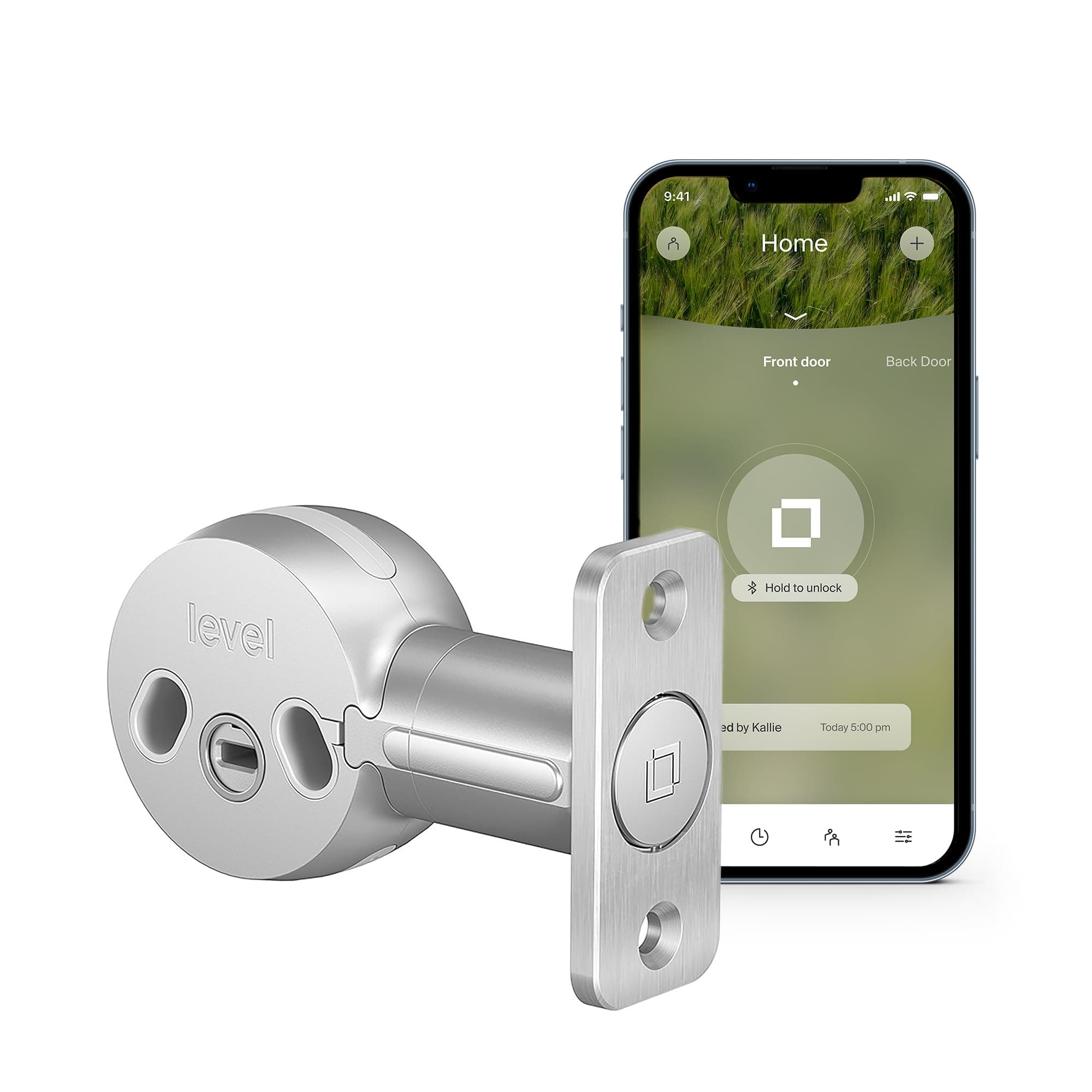 Level Bolt Smart Lock, Bluetooth Deadbolt, Works with Your Existing Lock, Keyless Entry, Smartphone Access, Works with Apple HomeKit