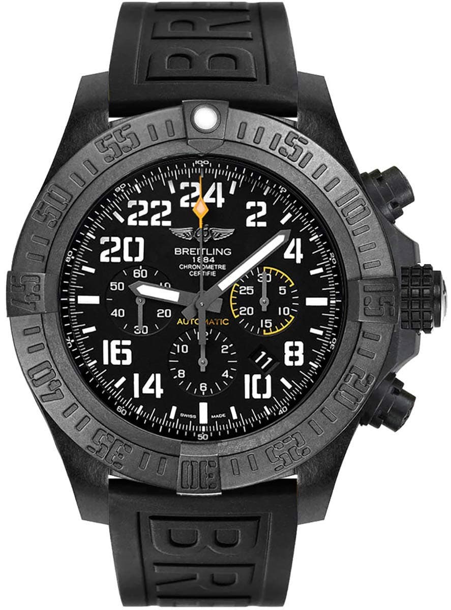 Breitling Avenger Hurricane 50mm Men's Watch on Black Rubber Strap XB1210E4/BE89-154S, Black, Modern