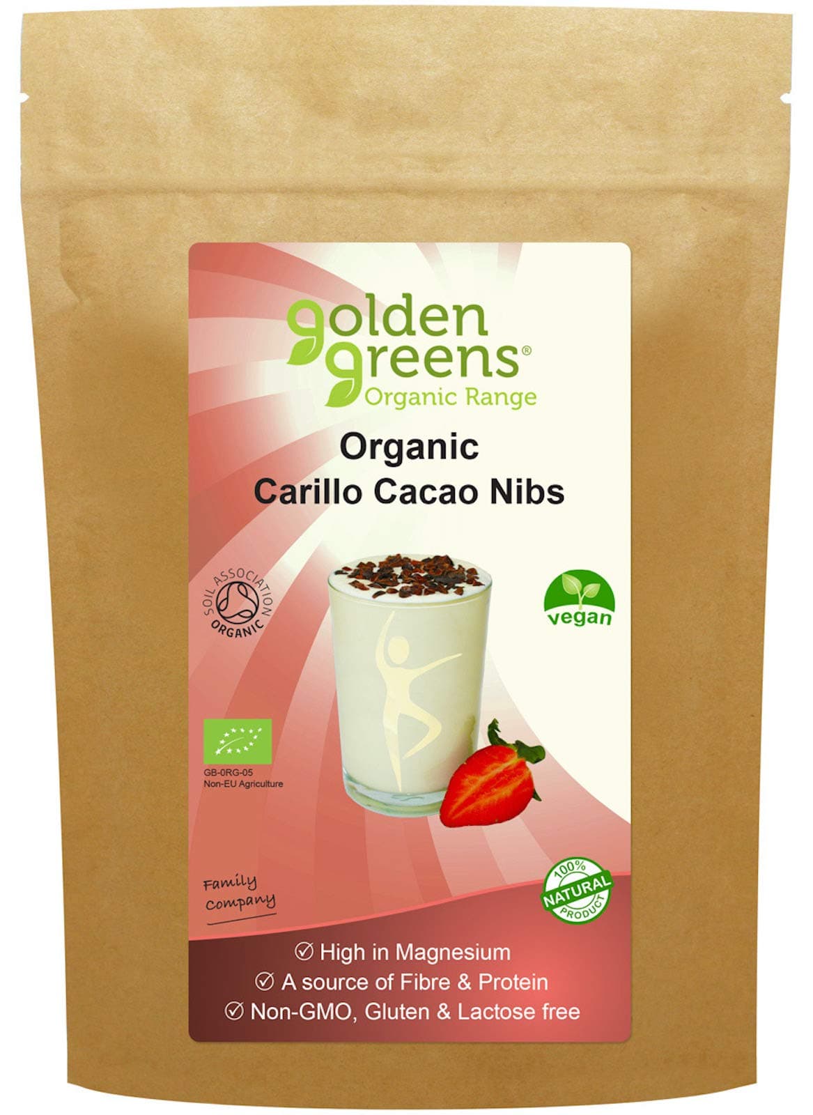 Golden Greens Organic Raw Criollo Cacao Nibs 250g