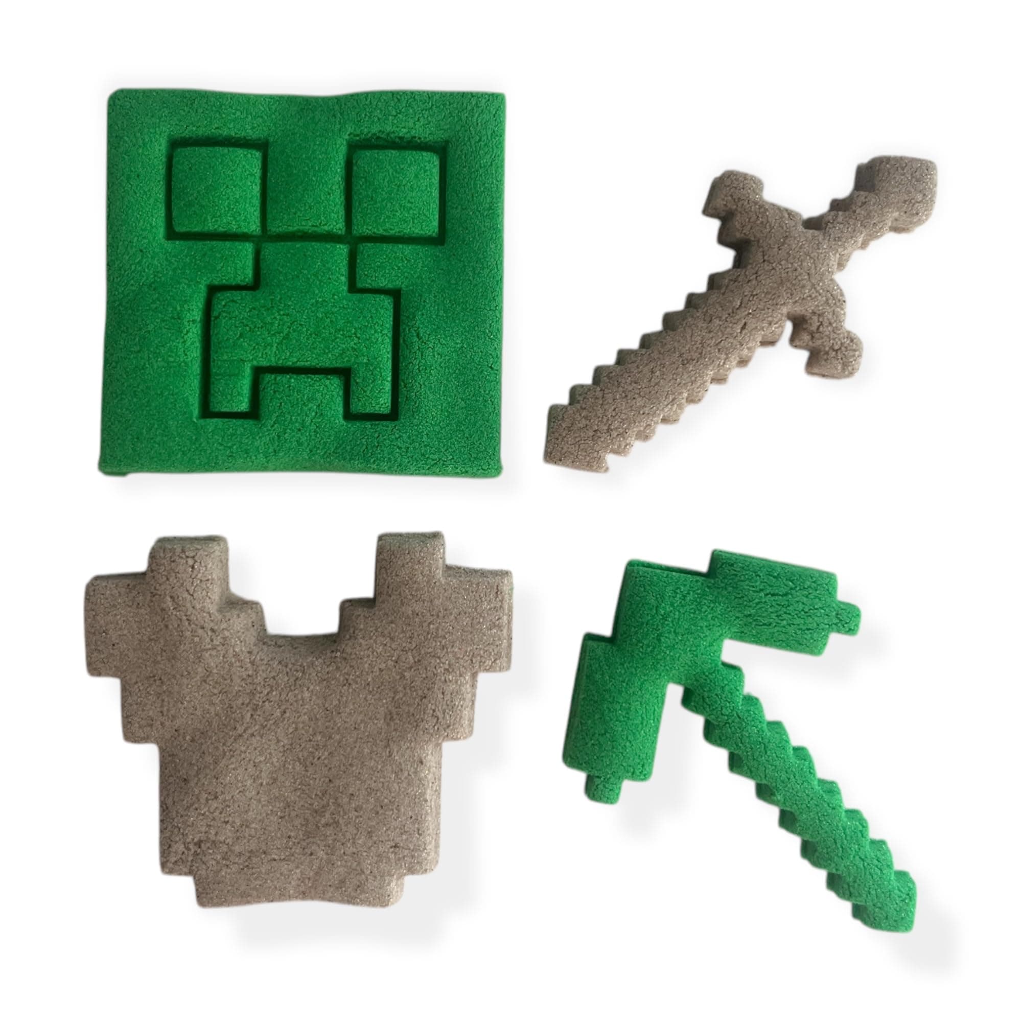 Block Adventure Craft Cookie Cutter Set, Unique 3D Printed Cartoon Fondant Cookie Cutter, Baking Crafts, Party Supplies (4 PC) MADE IN USA