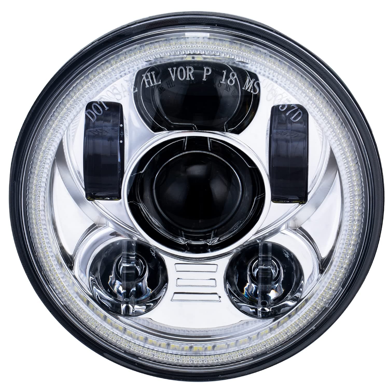 5-3/4 5.75 inch LED Motorcycle Headlight Compatible with Harley Davidson Sportster Dyna Low Rider Street Bob lron 883 1200 Softail Wide Glide Triple Headlamp