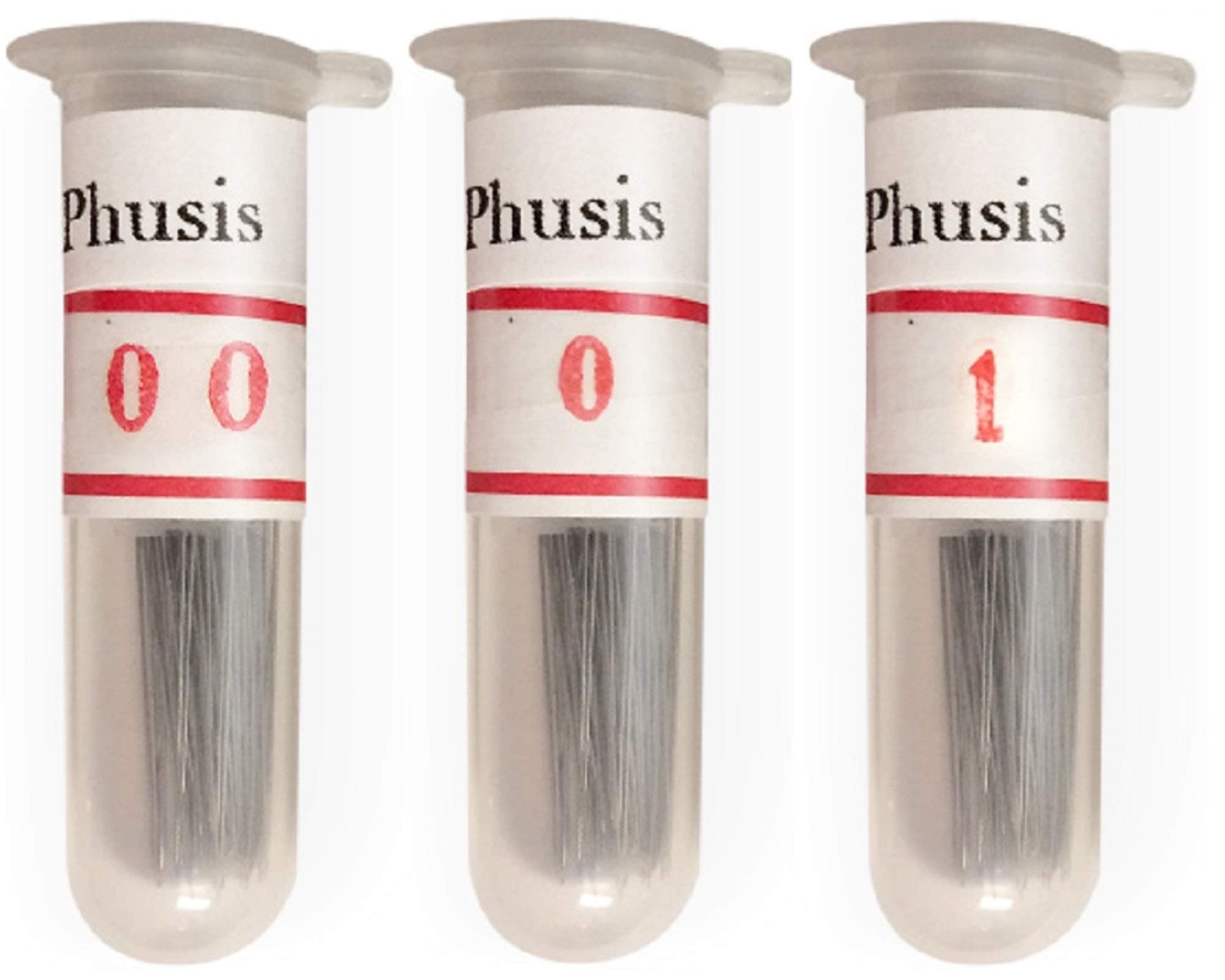 Phusis Stainless Steel Insect Pins | Sizes #00, 0 and #1 | 100 of Each Size | Includes Sturdy Storage Containers | for Entomology, Dissection, Butterfly Collections