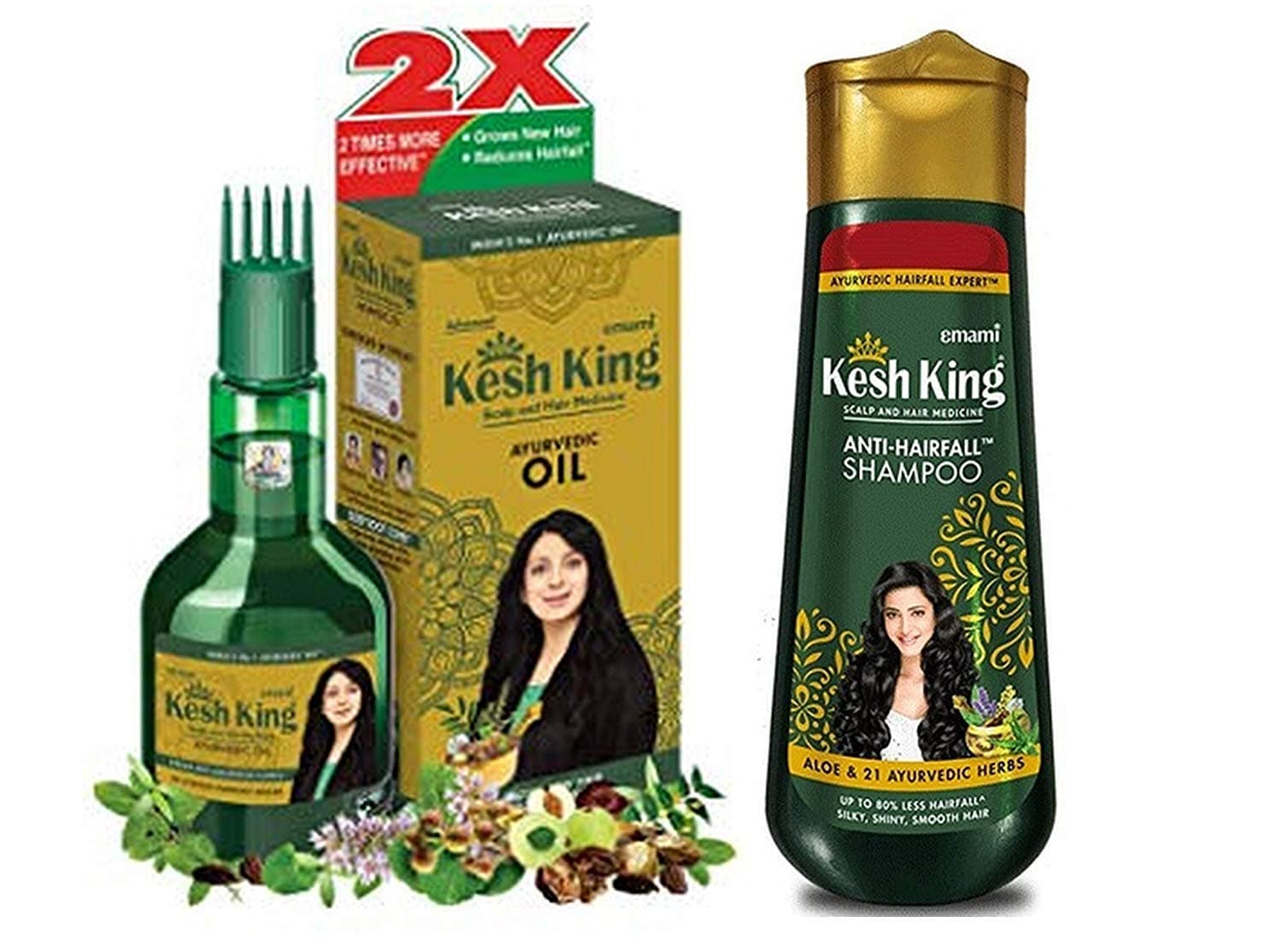 Kesh King Ayurvedic Scalp and Hair Oil And Shampoo (Hair Oil 60ml & Shampoo 50ml Combo)