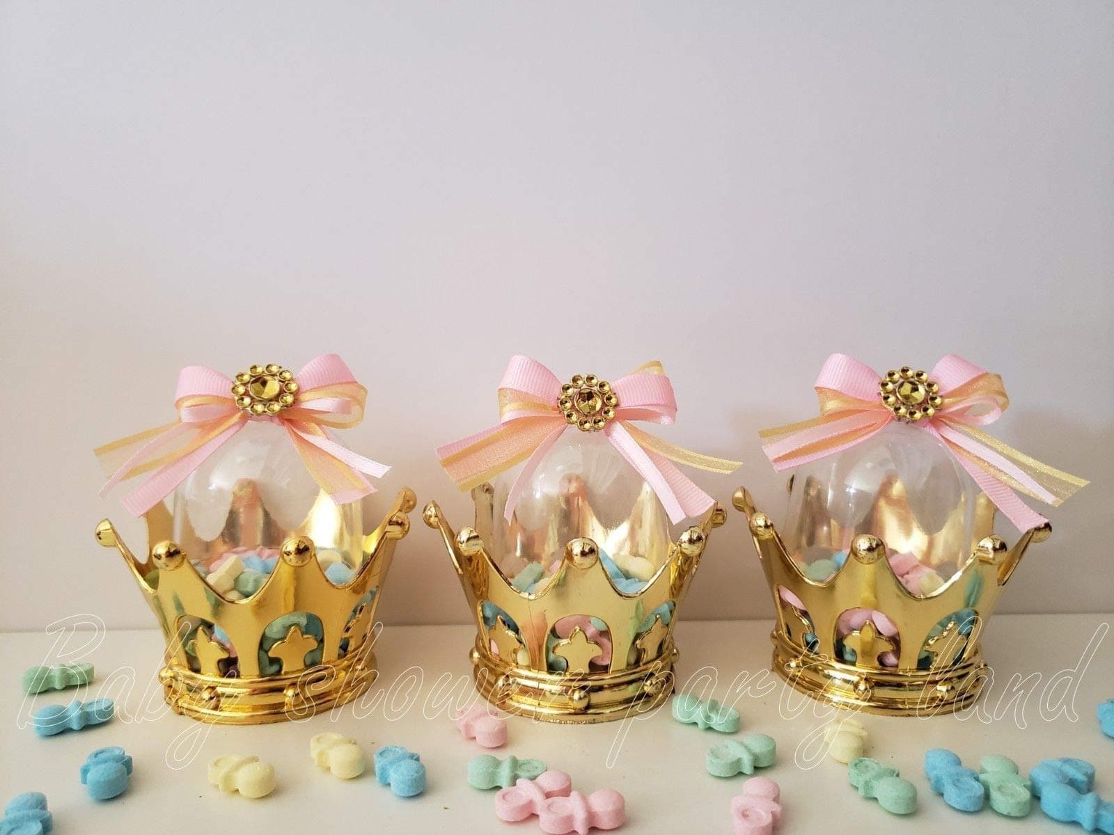 K-Musculo 12 Princess Gold Fillable Crowns Baby Shower It's a Girl Favors Prizes Decoration, RECUERDOS
