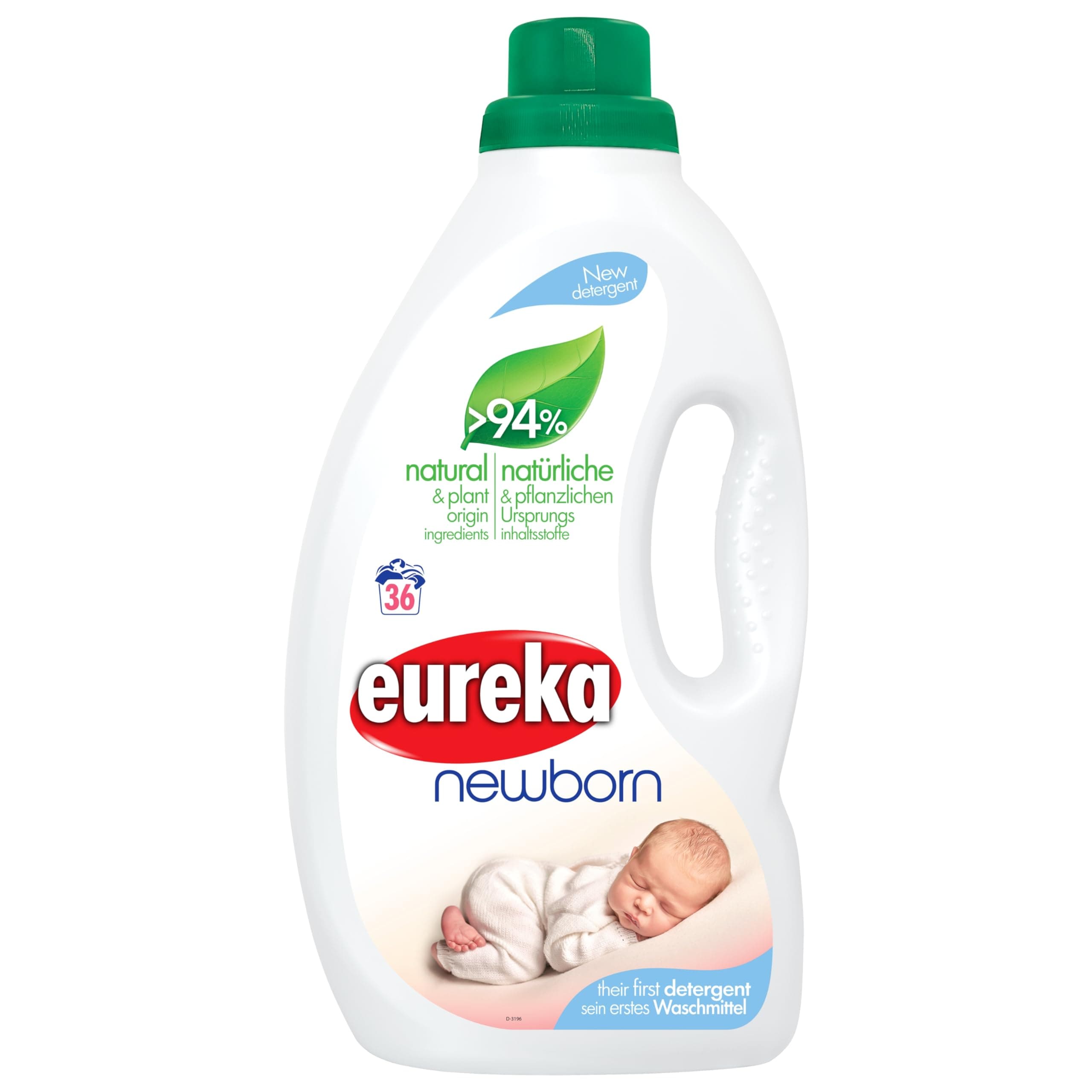 Newborn Liquid Detergent – 1.8 L – 94% Natural & Plant-Based Formula – Hypoallergenic, Gentle for Baby Clothes & Newborn Skin