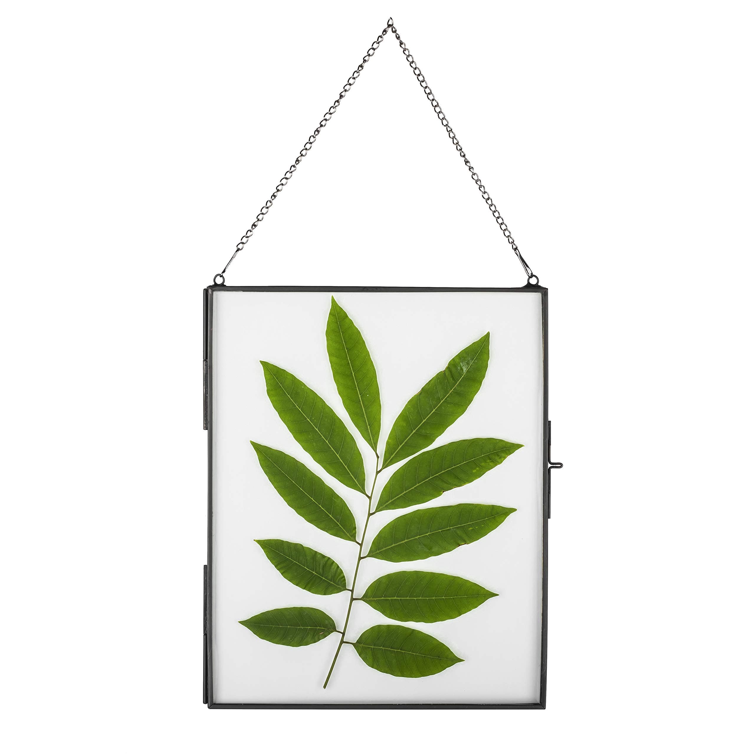 NCYP 14.2" x 11" Large Black Hanging Painted Brass Glass Photo Picture Frame