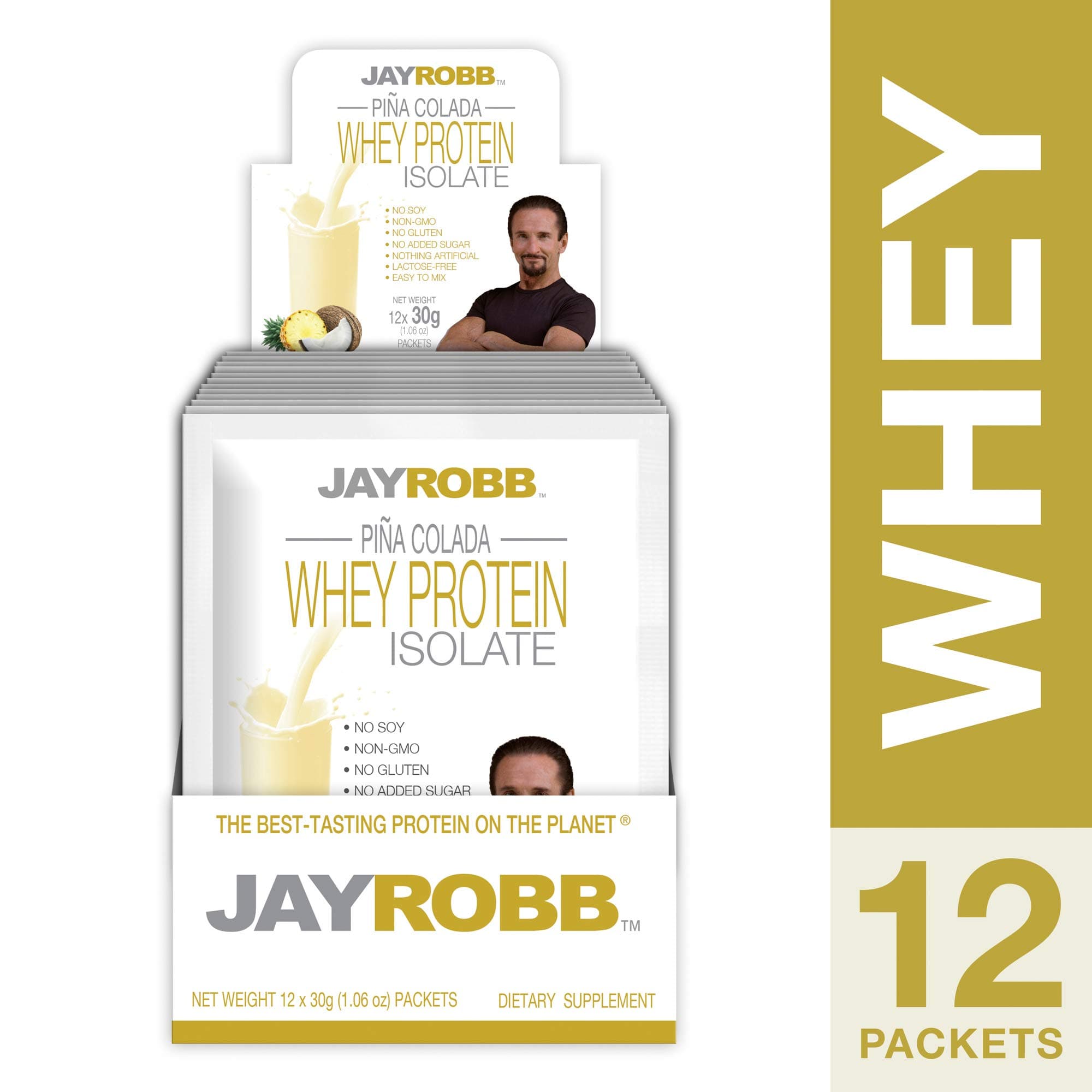 Jay Robb Whey Protein Powder Pina Colada - 12 Packets