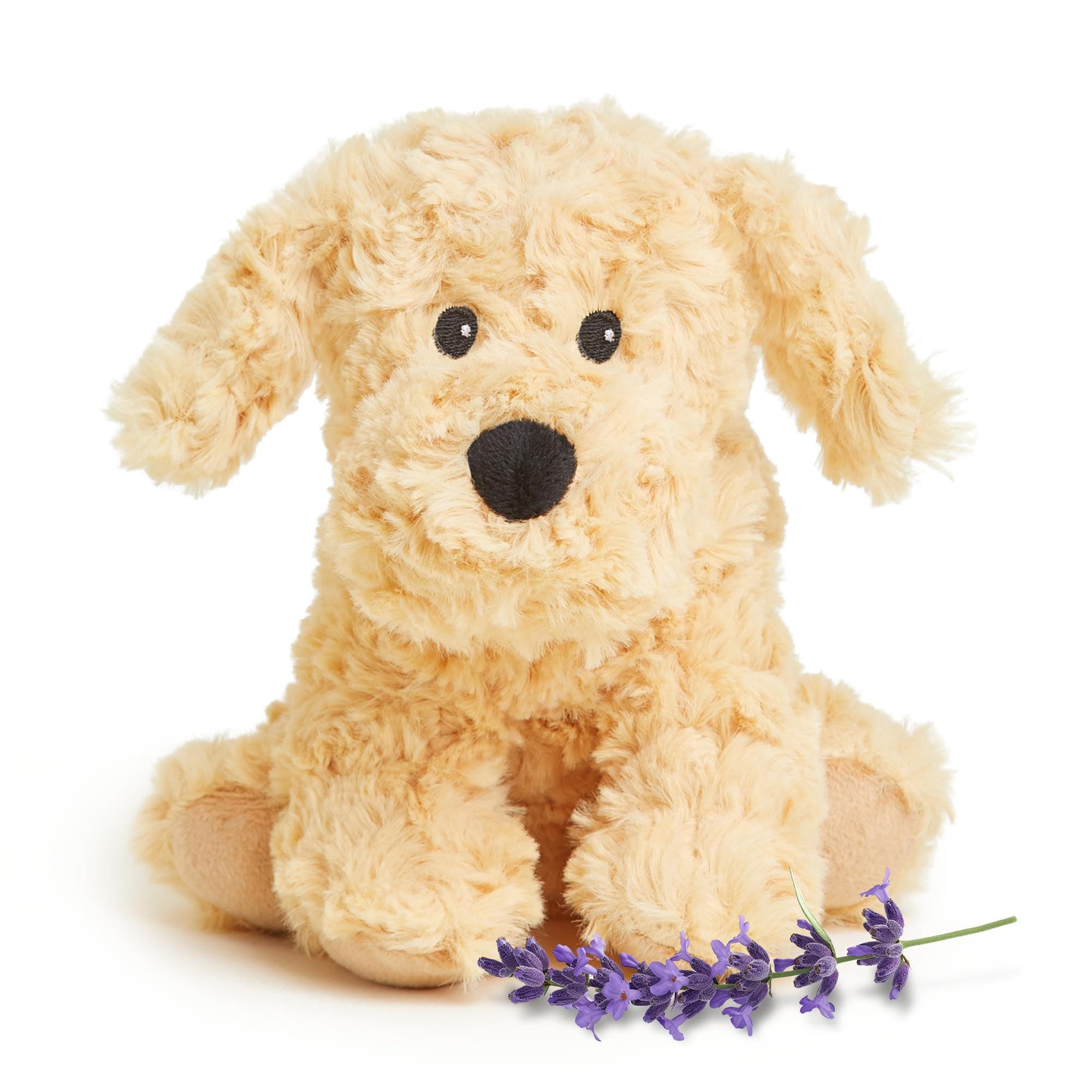 warmies Junior Microwavable & Weighted Stuffed Animals, Golden Dog - Heated Stuffed Animal Plushie for Warmth & Comfort - Cute Soft Plush Toys for Adults & Children (Boys, Girls, Babies & Toddlers)