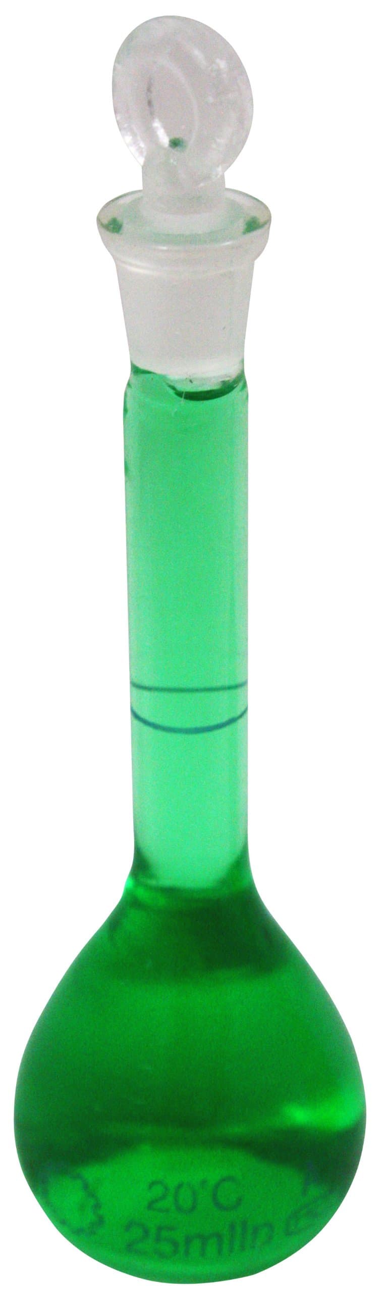 25ml Volumetric Glass Flask with Ground Glass Stopper