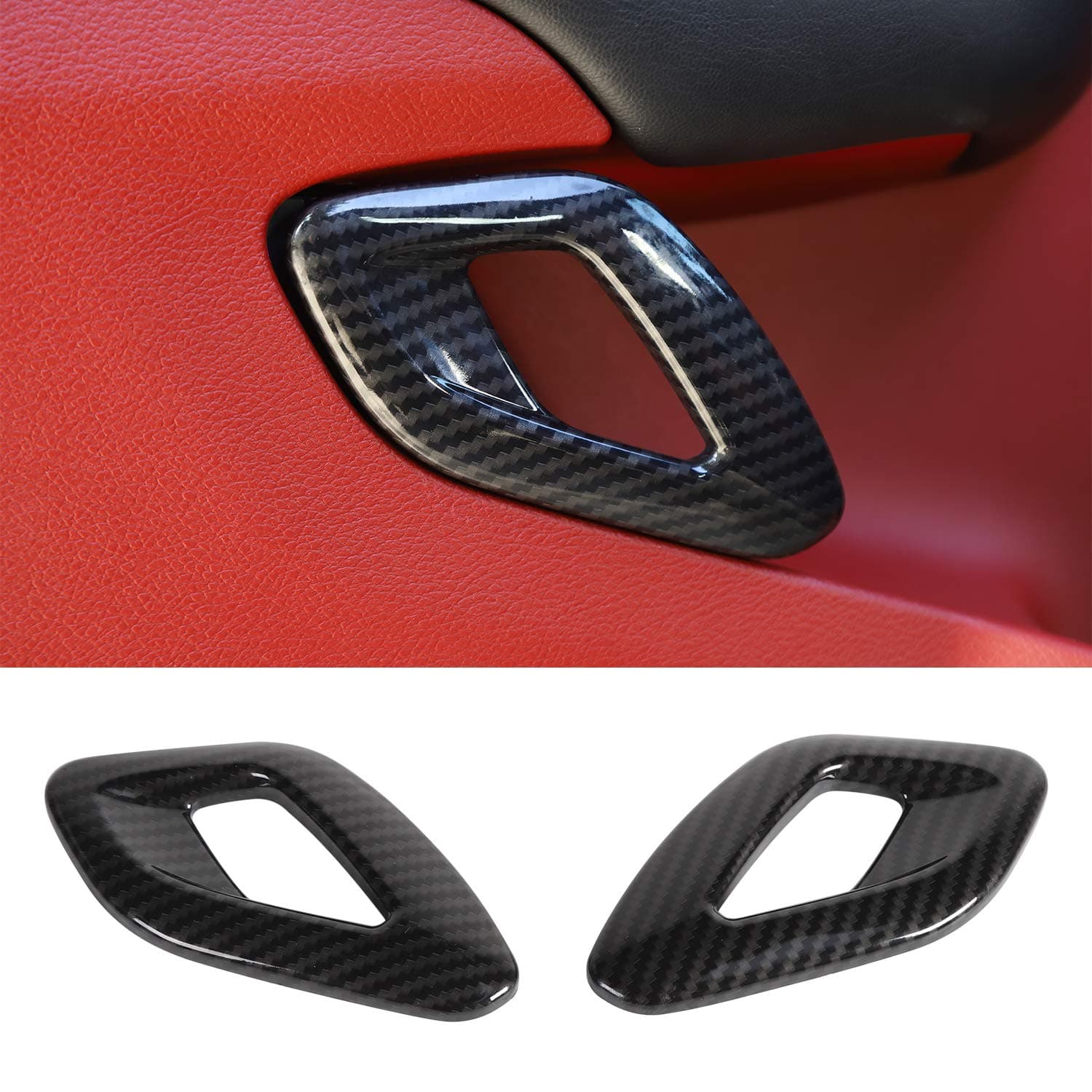 for Challenger Inner Door Handle Cover Trim Accessories for Dodge Challenger 2015-2020 (Carbon Fiber Grain)