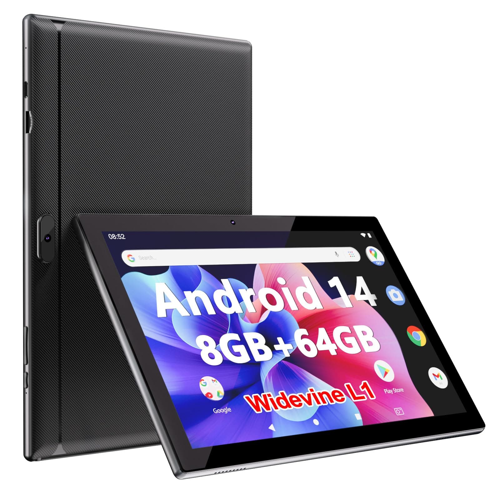 Tablet Android 12, Tablets 10 inch 4GB RAM+ 64GB ROM+ 512GB Expandable Tablet PC, 1280 * 800 IPS Screen, Dual Camera, Powerful Processor, 6000mAh Battery, Bluetooth,WiFi, Google Certified Tablet