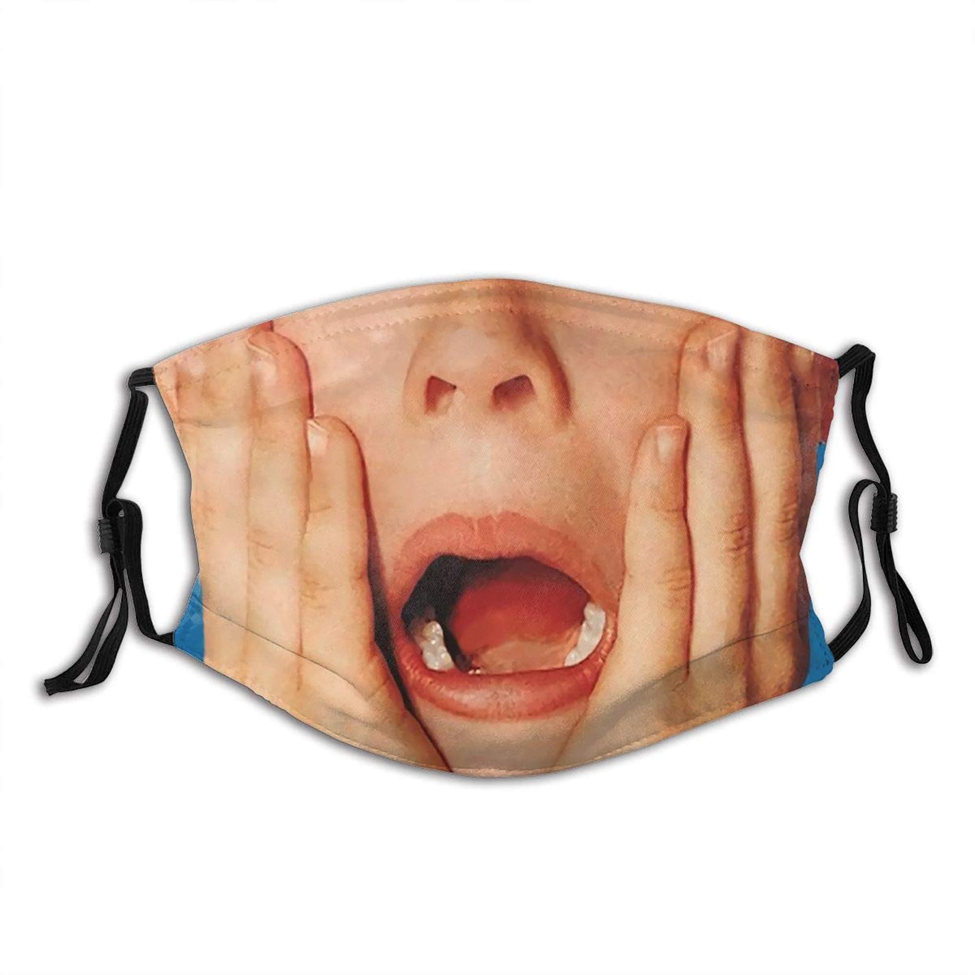 Kevin! Home Alone Unisex Mask Cover Reusable Outdoor Adjustable Dust Protection Face Decoration Black