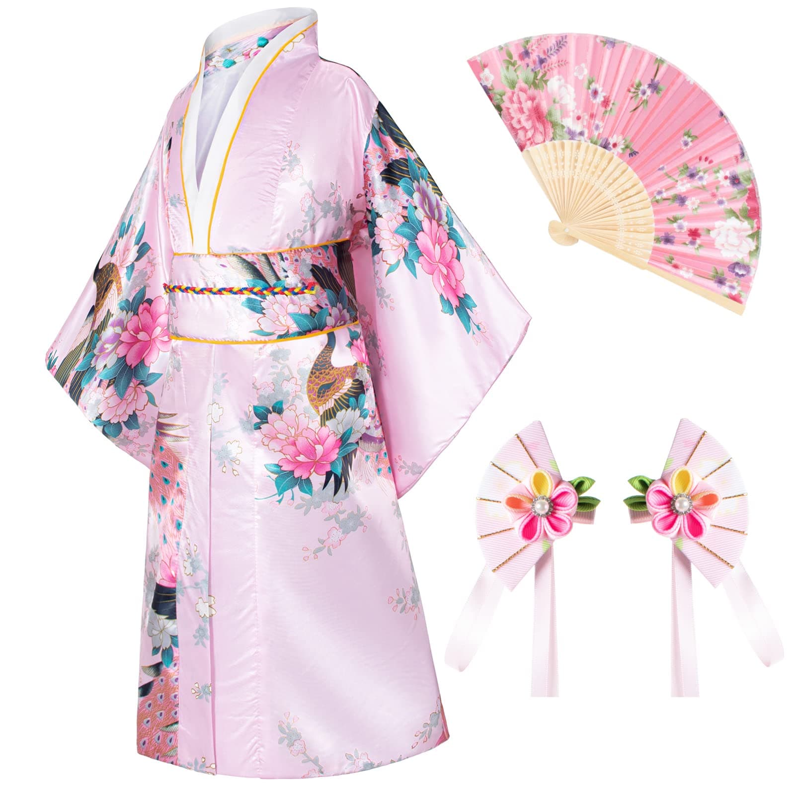 ElibelleJapanese traditional dress kimono robe for kids girls costume