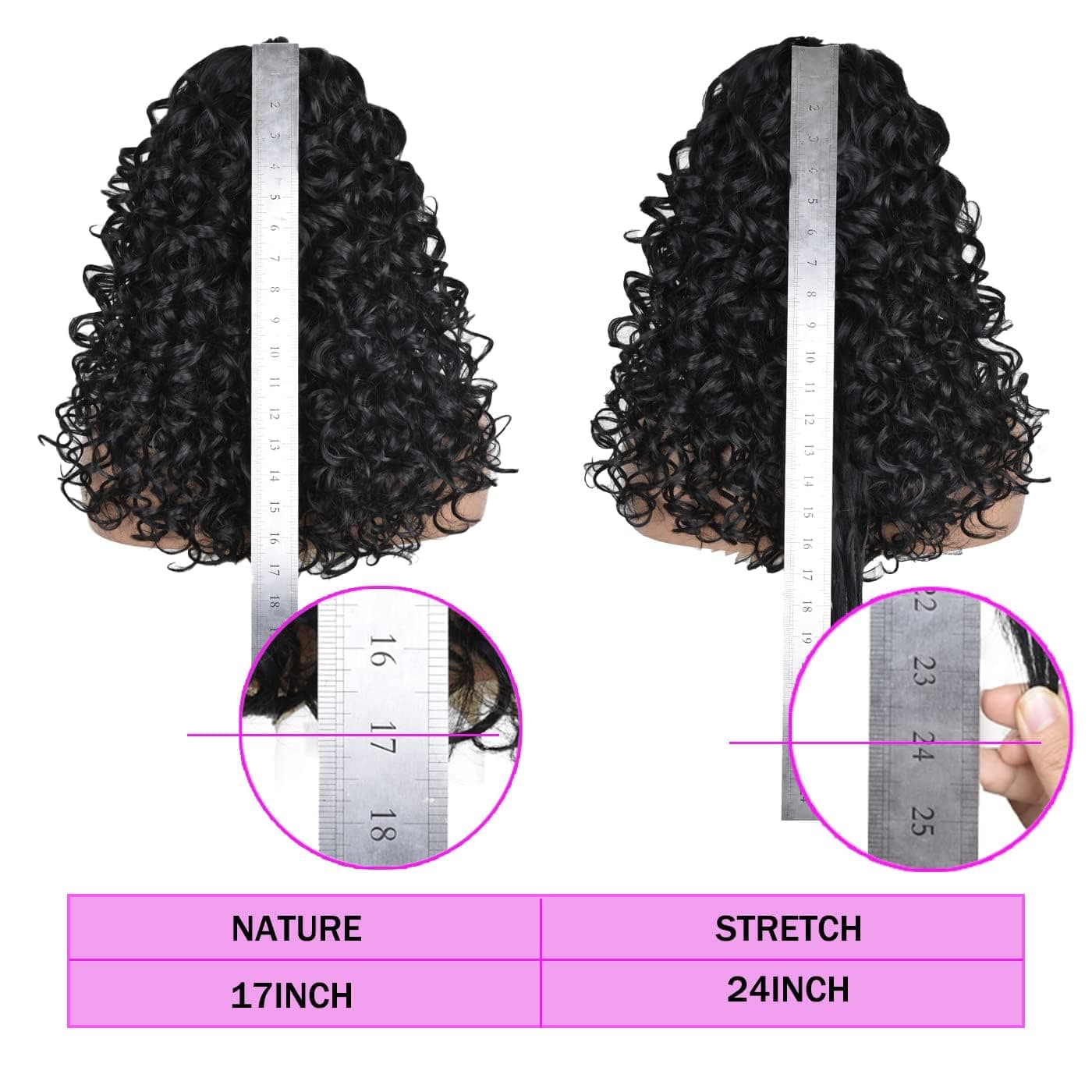 Annivia Curly Wig with Bangs for Black Women Black Long Curly Wig Synthetic Hair Daily Use Cosplay 17 Inch