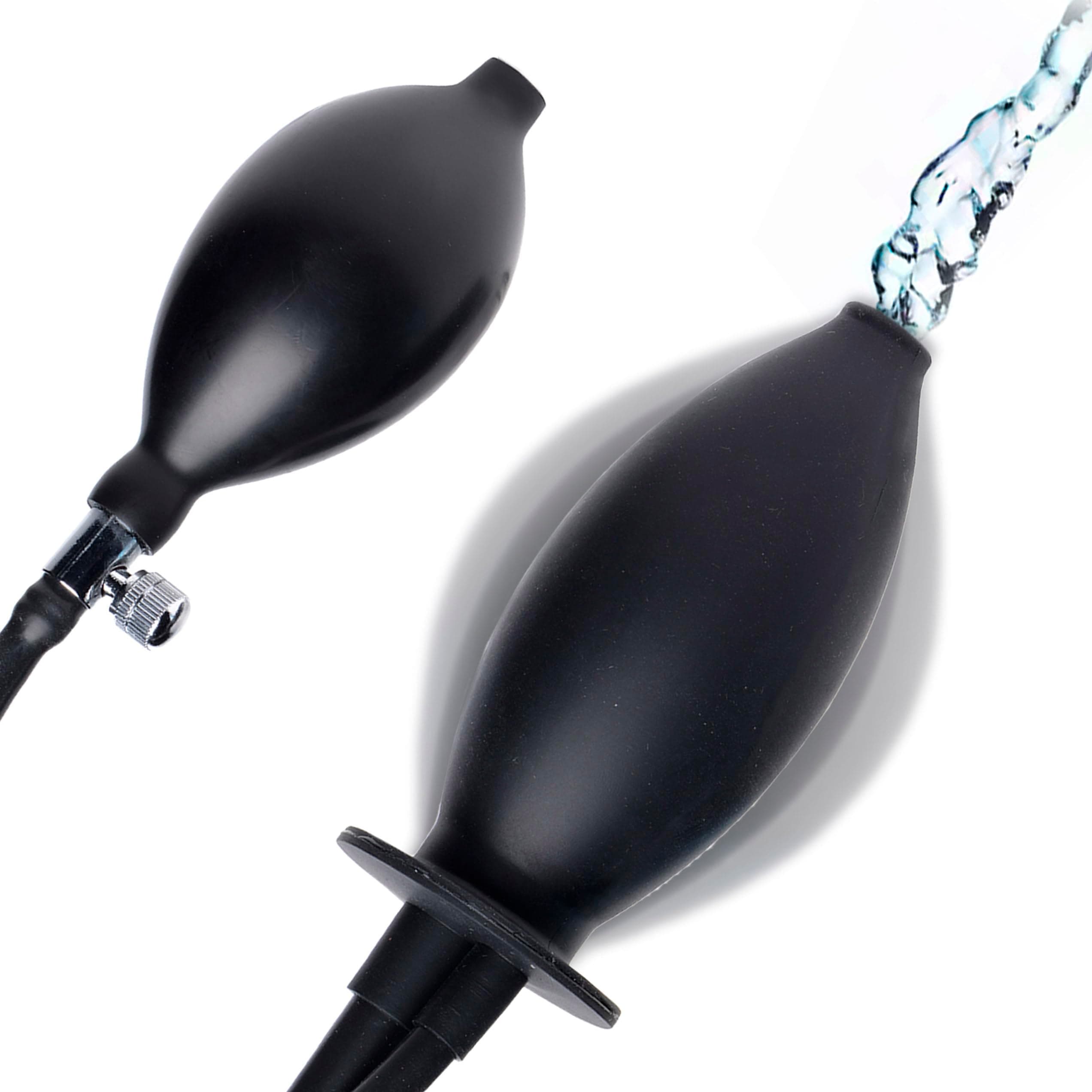 Cleanstream Inflatable Enema Plug with Hand Bulb, Hollow Core, Latex-Free Silicone, Flared Base, Adjustable Expansion, 4.5 Inch Length, Reusable Douches & Enemas Accessory