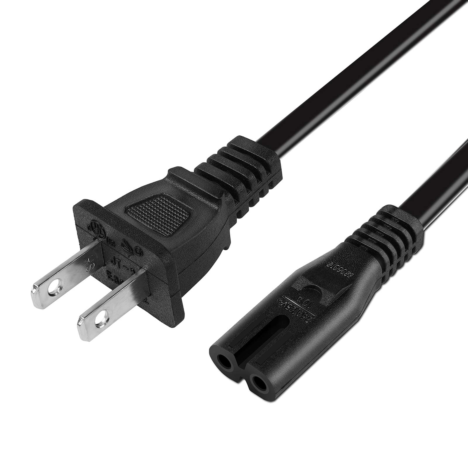 Printer Power Cord for HP DeskJet Printer 3755 2652 2545 2700 2755 2755e 3526 3650 3631 3633 2132 2540 3522 3524 4155e Plus 4155 4152 HP OfficeJet Pro 8600 4500 2 Prong AC Power Cable